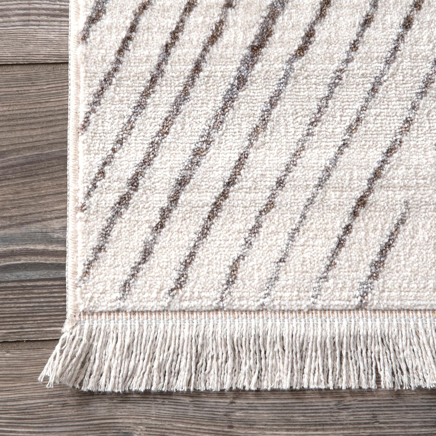 nuLOOM Jazlyn Broken Chevrons – Alfombra de pasillo, 2 pies 6 pulgadas x 8 pies, color beige