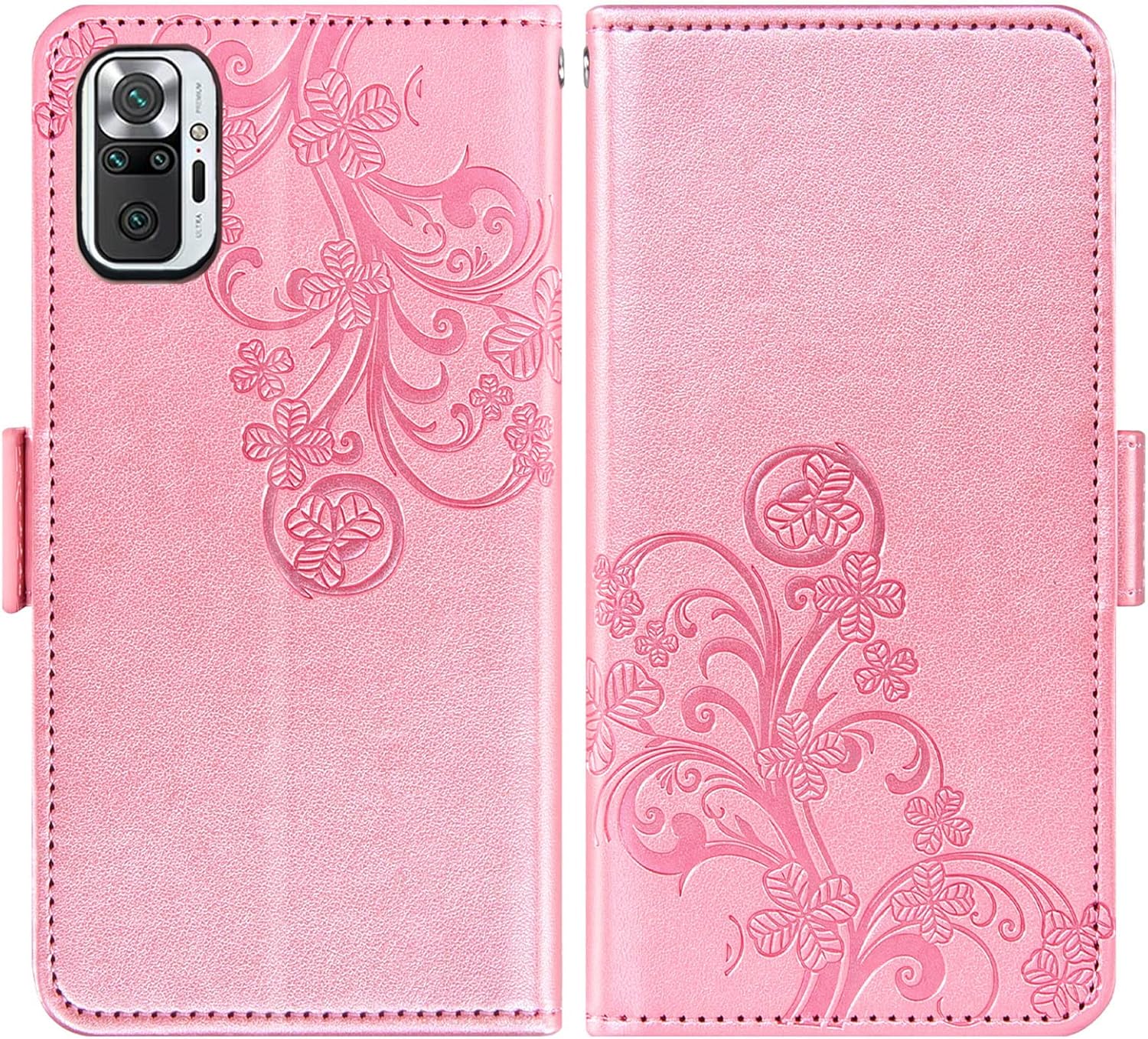 Asuwish Funda compatible con Xiaomi Redmi Note 10 Pro y protector de pantalla de vidrio templado, correa de muñeca con soporte para tarjeta de