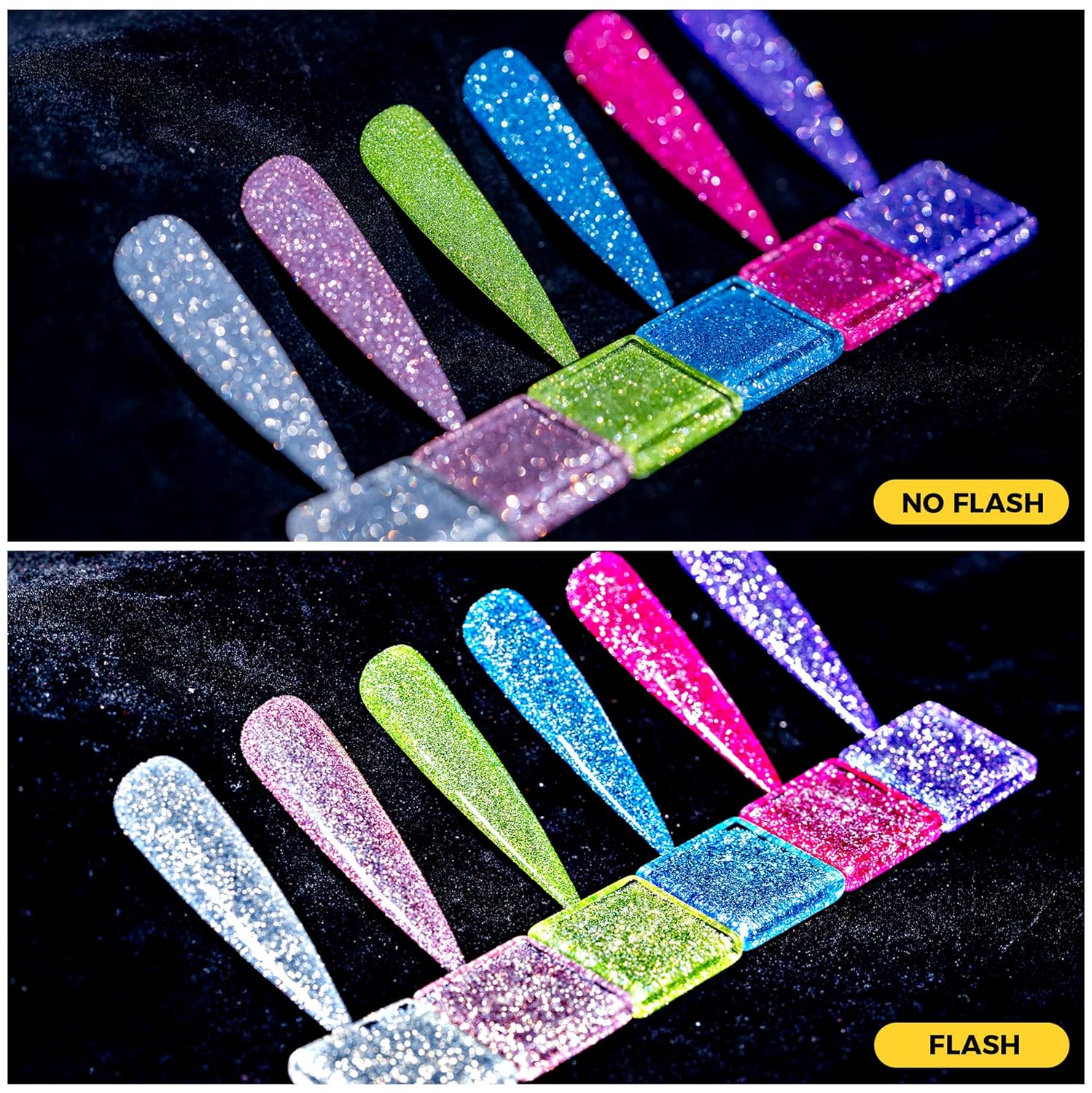 BURANO Esmalte de gel con purpurina reflectante, 0.2 fl oz, esmalte de gel de discoteca brillante holográfico con purpurina, arte de uñas, salón de