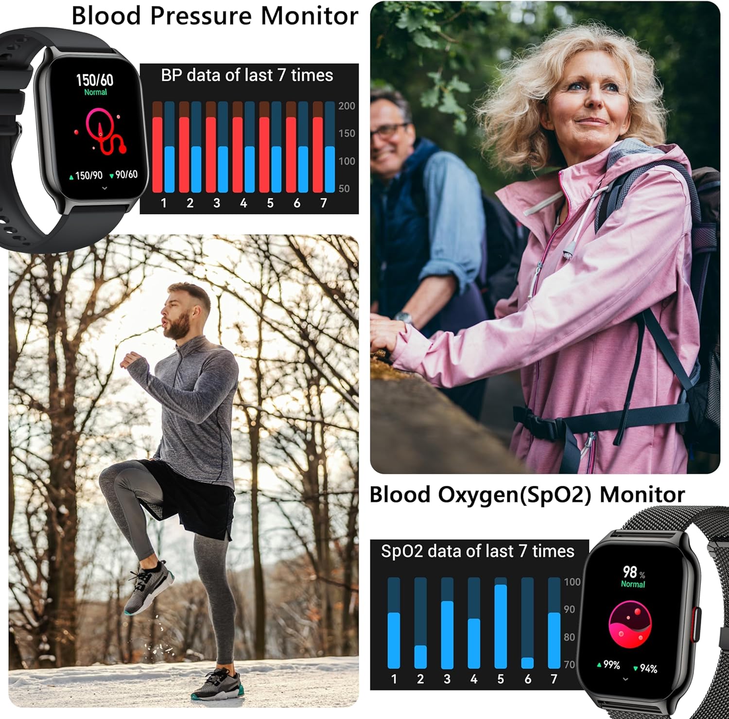 ZOSKVEE Reloj inteligente para mujeres y hombres (marcadorespuesta de llamadas), reloj de seguimiento de fitness de 2.0 pulgadas con monitor de