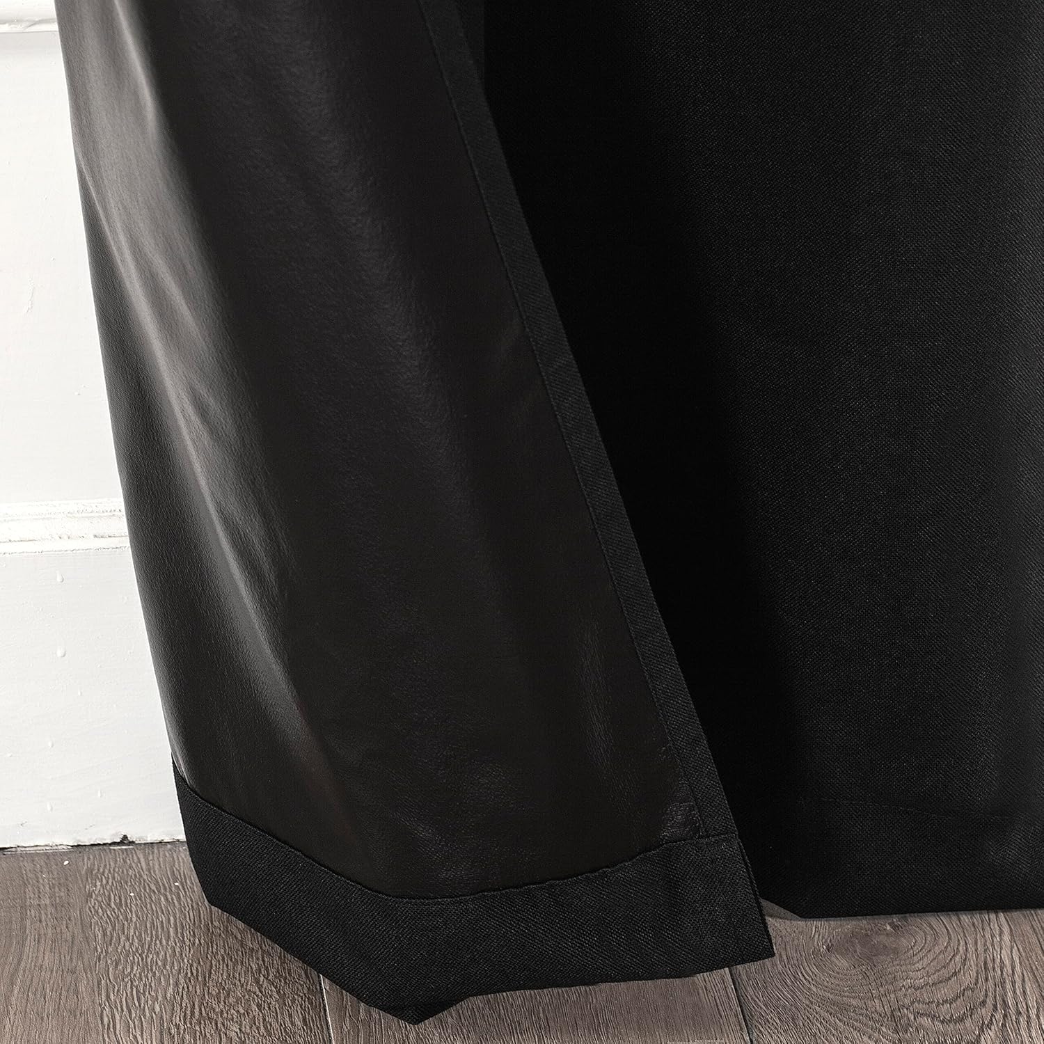 Empire Home Fashion Cortinas 100% opacas para ventana, con aislamiento térmico, parte trasera negra y ojales, 7 colores, 4 tamaños (negro, 37