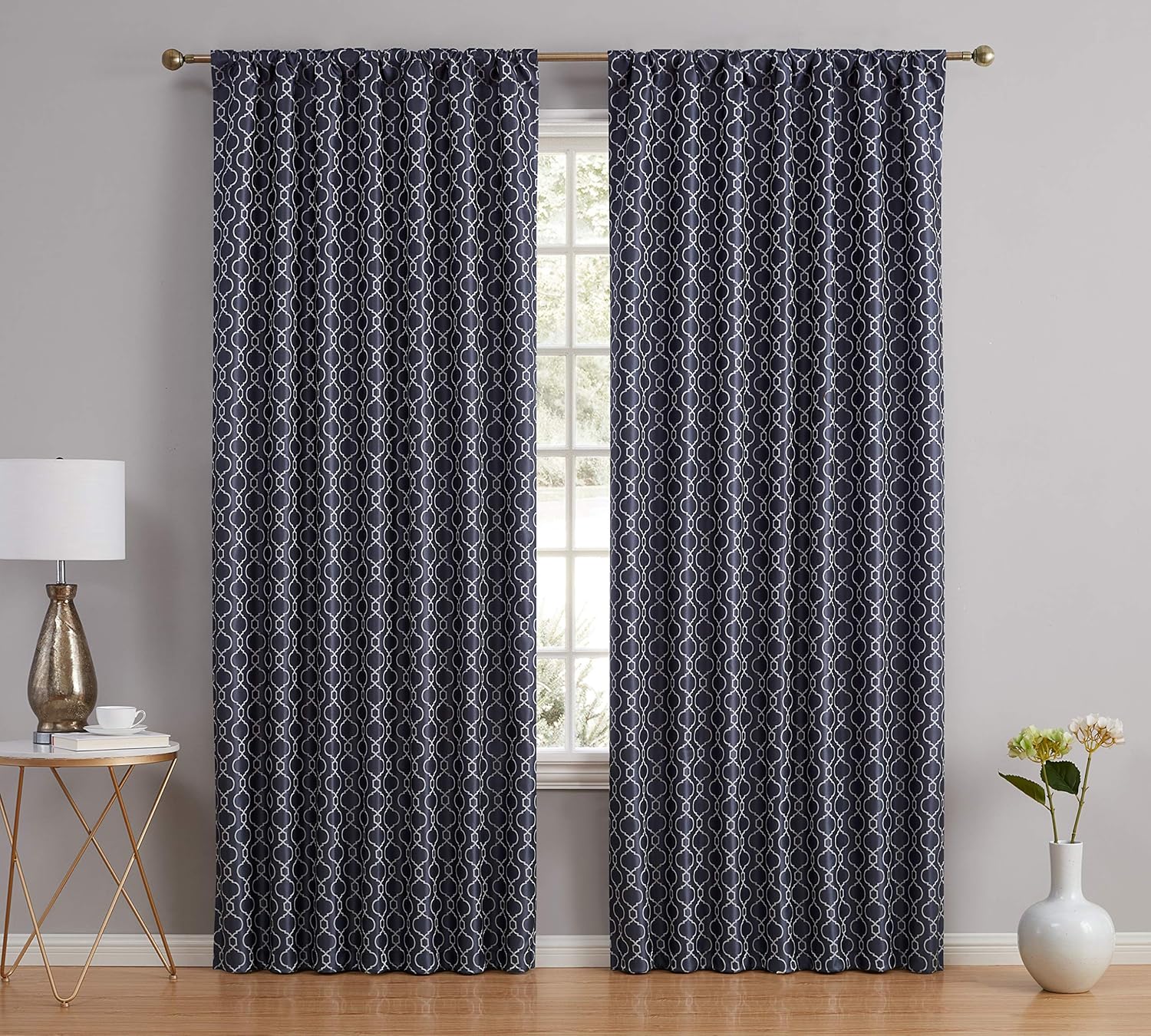 HLC.ME Franklin – Cortinas de paneles 100% opacas, diseño marroquí, con bolsillo para cortinero, con aislamiento térmico, ahorro de energía, bloquea