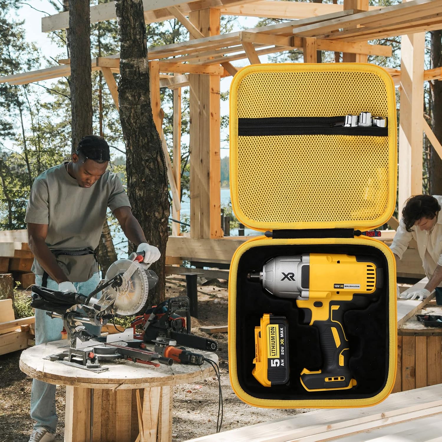 khanka Estuche rígido para Dewalt DCGG571M1DCGG571B kit de pistola de grasa + estuche rígido para llave de impacto de alto par DEWALT 20V MAX XR