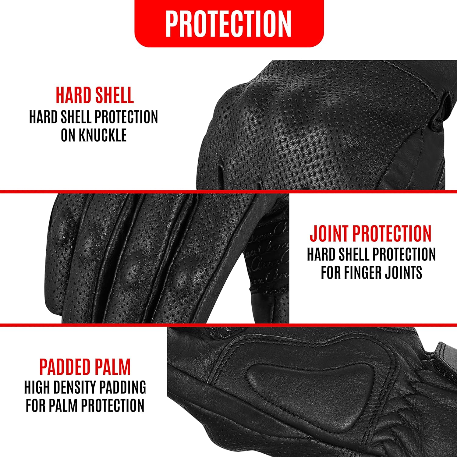 Guantes de motocicleta de cuero para hombre con función de pantalla táctil, protectores de motocicleta para hombres y mujeres para verano, guantes