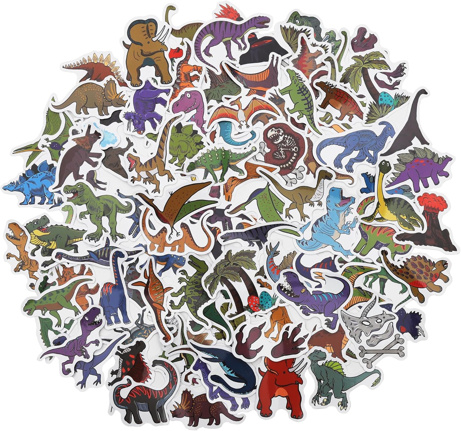 Paquete de 100 calcomanías de dinosaurio, recuerdos de fiesta de dinosaurios, decoraciones de cumpleaños