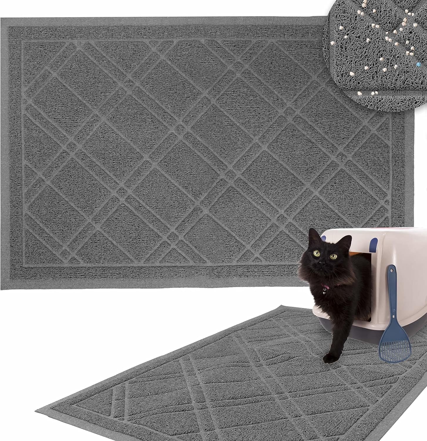 Downtown Pet Supply – Tapete de arena para gatos – Tapete de arena para gatos – Suministros para gatos – Tapete acolchado antideslizante para caja