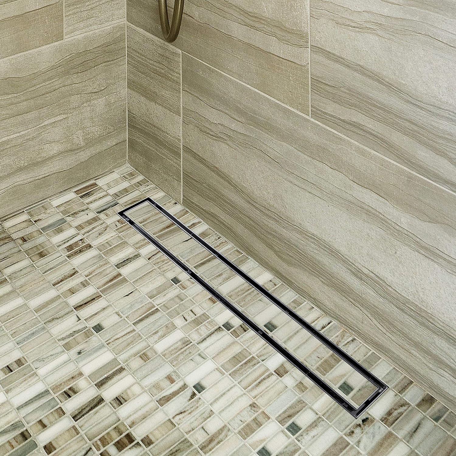 Neodrain Drenaje de ducha lineal de 32 pulgadas con rejilla de inserción de azulejos, fabricante profesional de drenaje de piso de ducha rectangular