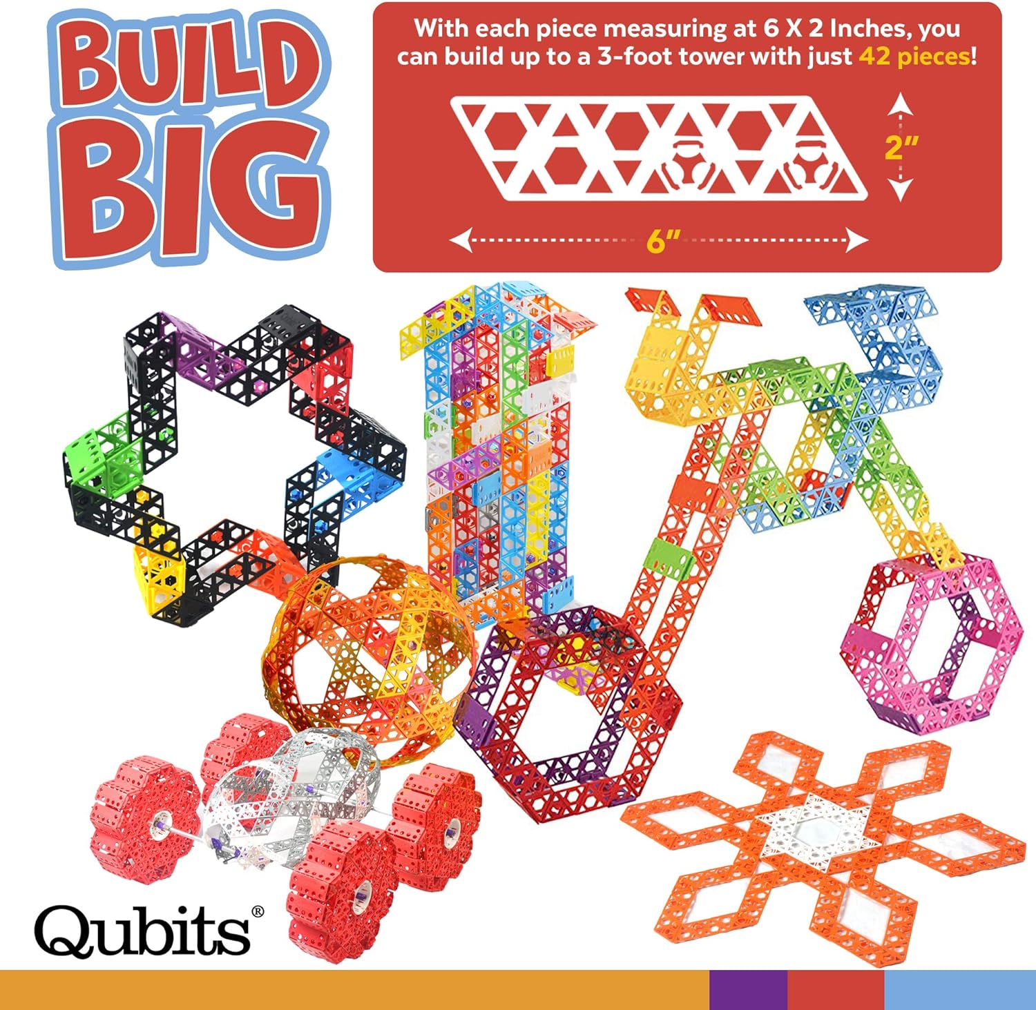 Set de construcción con 84 piezas Mega Sets, de Qubits