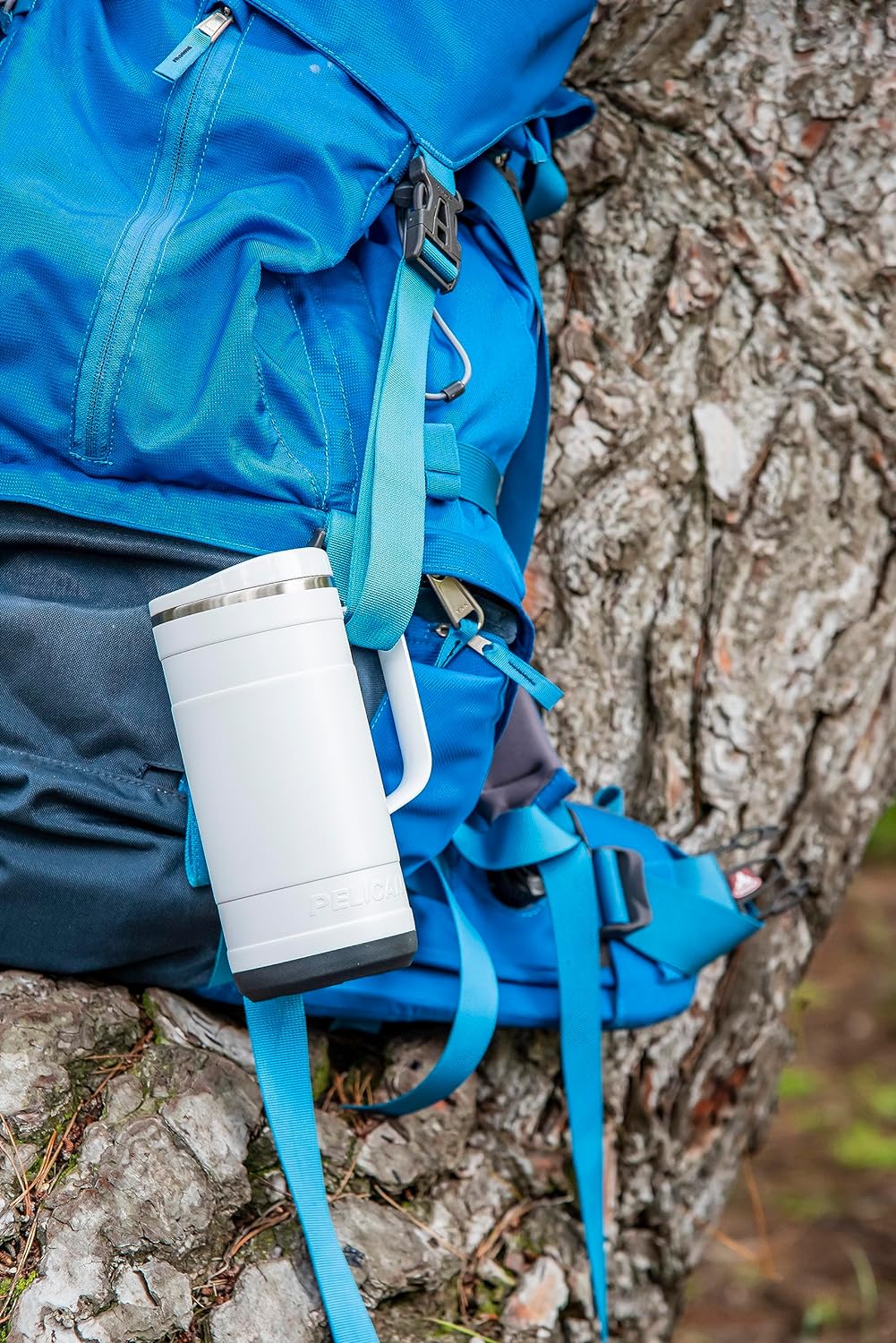 Pelican Hydration Pelican Ridge – Vaso aislado al vacío de 18 onzas, acero inoxidable reciclado de doble pared de viaje con doble tapa, taza de café
