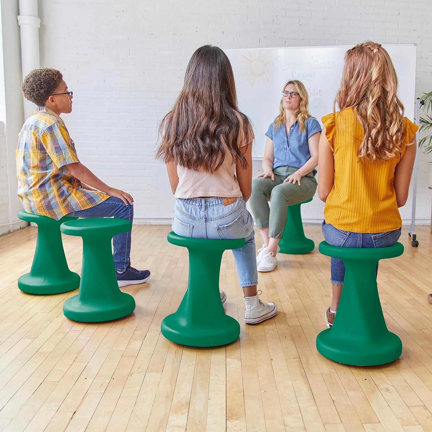ECR4Kids Taburete tambaleante Twist, altura del asiento de 18 pulgadas, asientos activos, verde