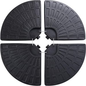 4 soportes voladizos para sombrilla de patio, con forma redonda, relleno de agua y arena, base resistente con bloqueo para jardín, patio trasero y 4 soportes voladizos para sombrilla de patio, con forma redonda, relleno de agua y arena, base resistente con bloqueo para jardín, patio trasero y