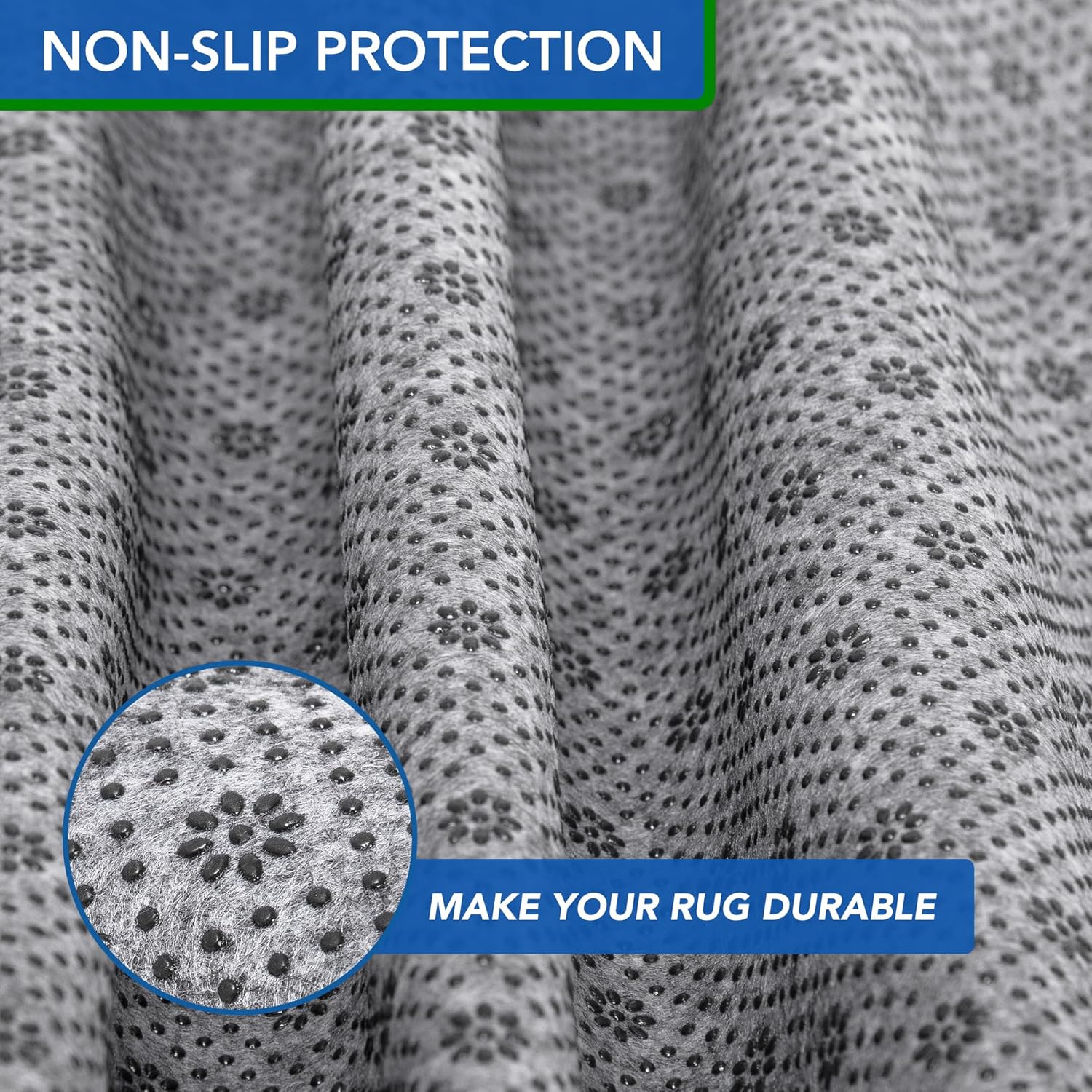 Non Slip Area Rug Pad, Non Skid Rug Backing for Carpet Premium Thick Rug Gripper for Hardwood Floors Ideal Rug Tufting Gun Supplies (80×80 inches)