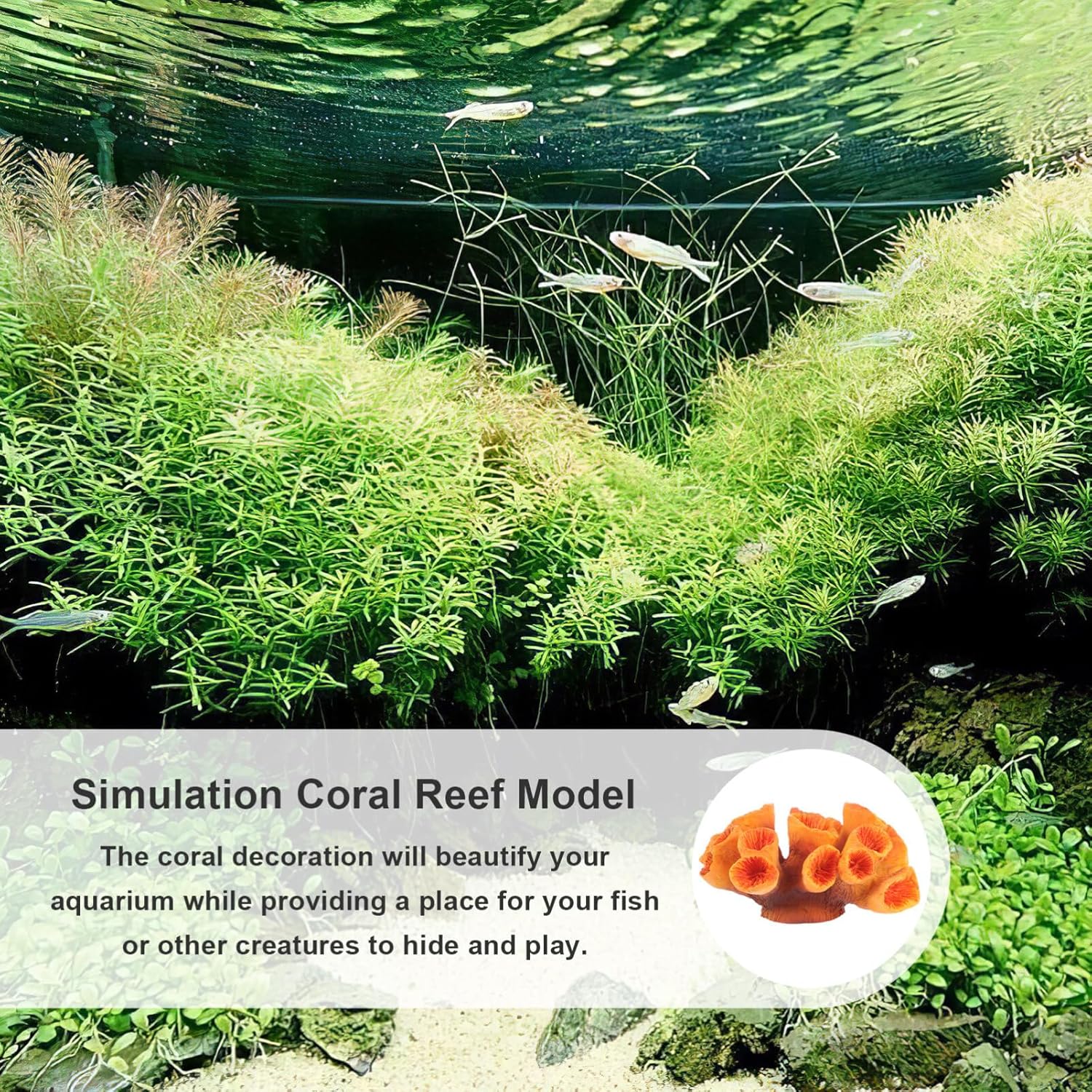 Ipetboom Acuario Arrecife de Coral Ornamento Resina Peces Plantas de acuario Peces Habitat Paisaje Subacuático Plantas de Mar Modelo para Betta Fish
