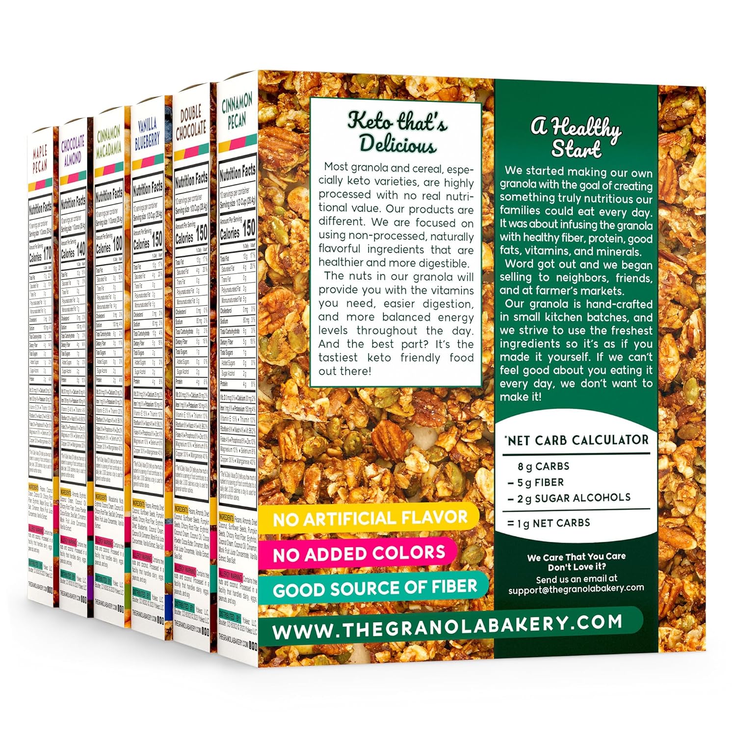 TGB Variety Keto Nuts and Granola  0.04 oz de carbohidratos netos Keto Snacks y cereales  Alimentos bajos en carbohidratos, sin gluten, 10 onzas