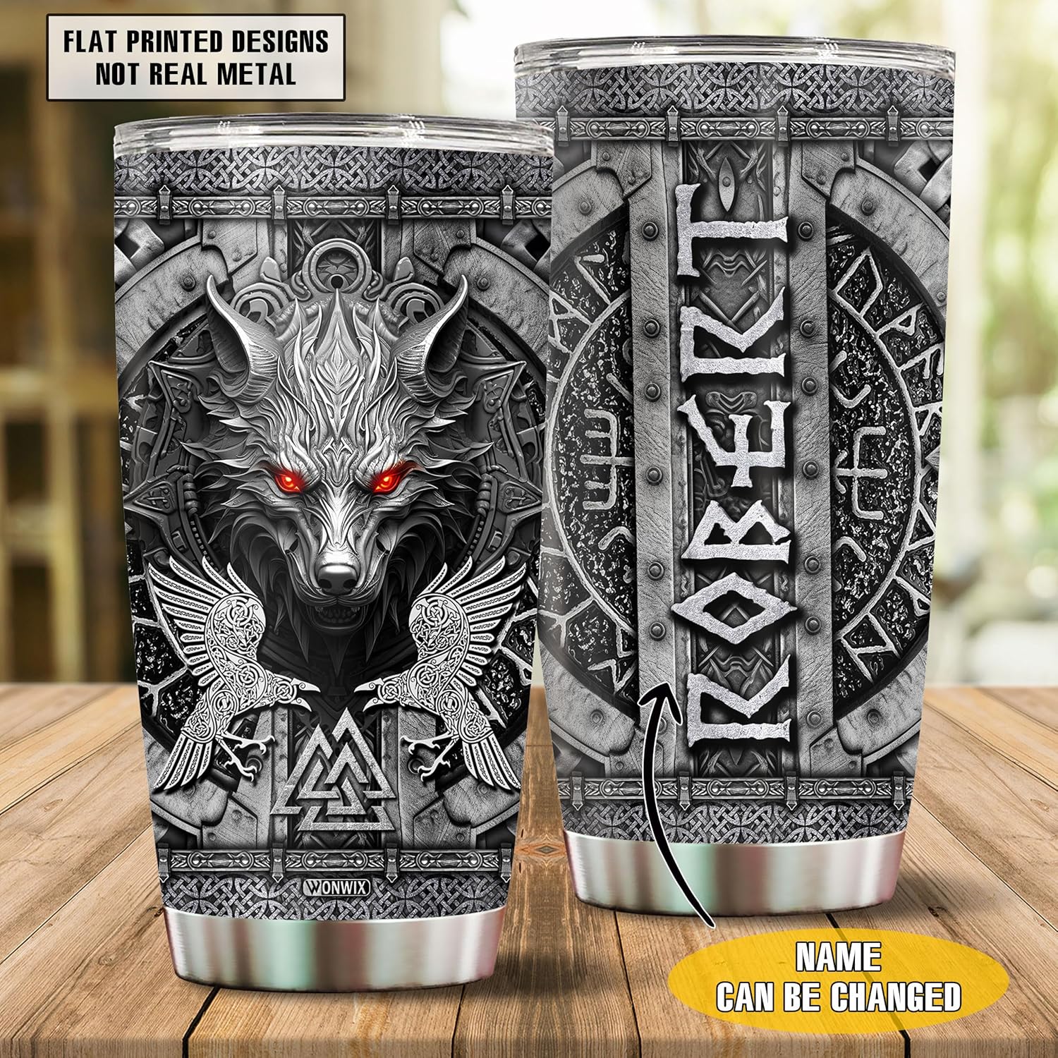Regalos personalizados de lobo para hombres, niños, papá, esposo, 20 onzas, taza de café aislada de acero inoxidable, taza de viaje, botella de agua