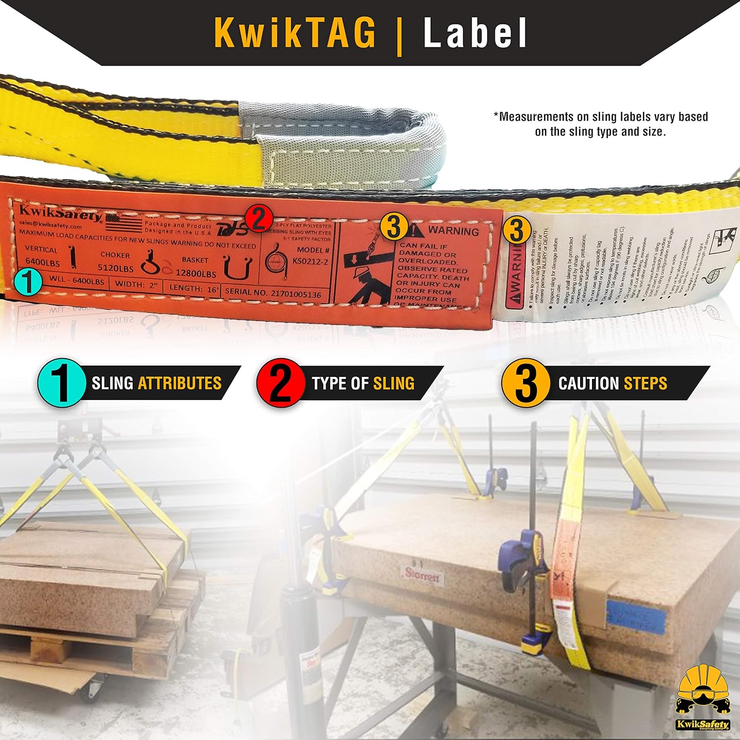 KwikSafety – Charlotte, NC – Mighty Sumo 2 “x 8′ Poly Web Sling 2 unidades Correa de elevación ASME OSHA  6400lbs Vertical 5100lbs Choker 12800lbs