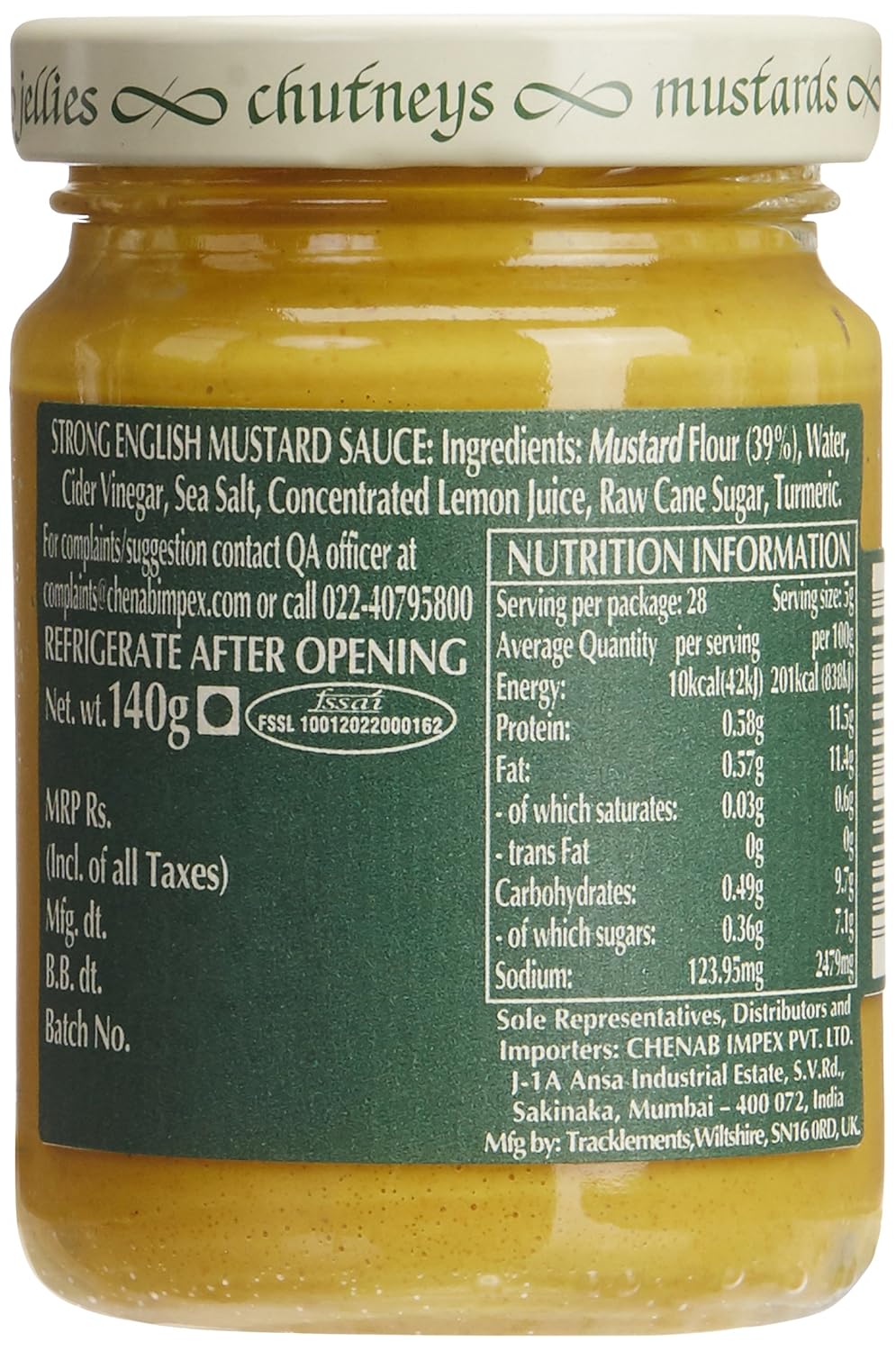 Tracklements Mostaza Inglesa Fuerte (4.94 oz)