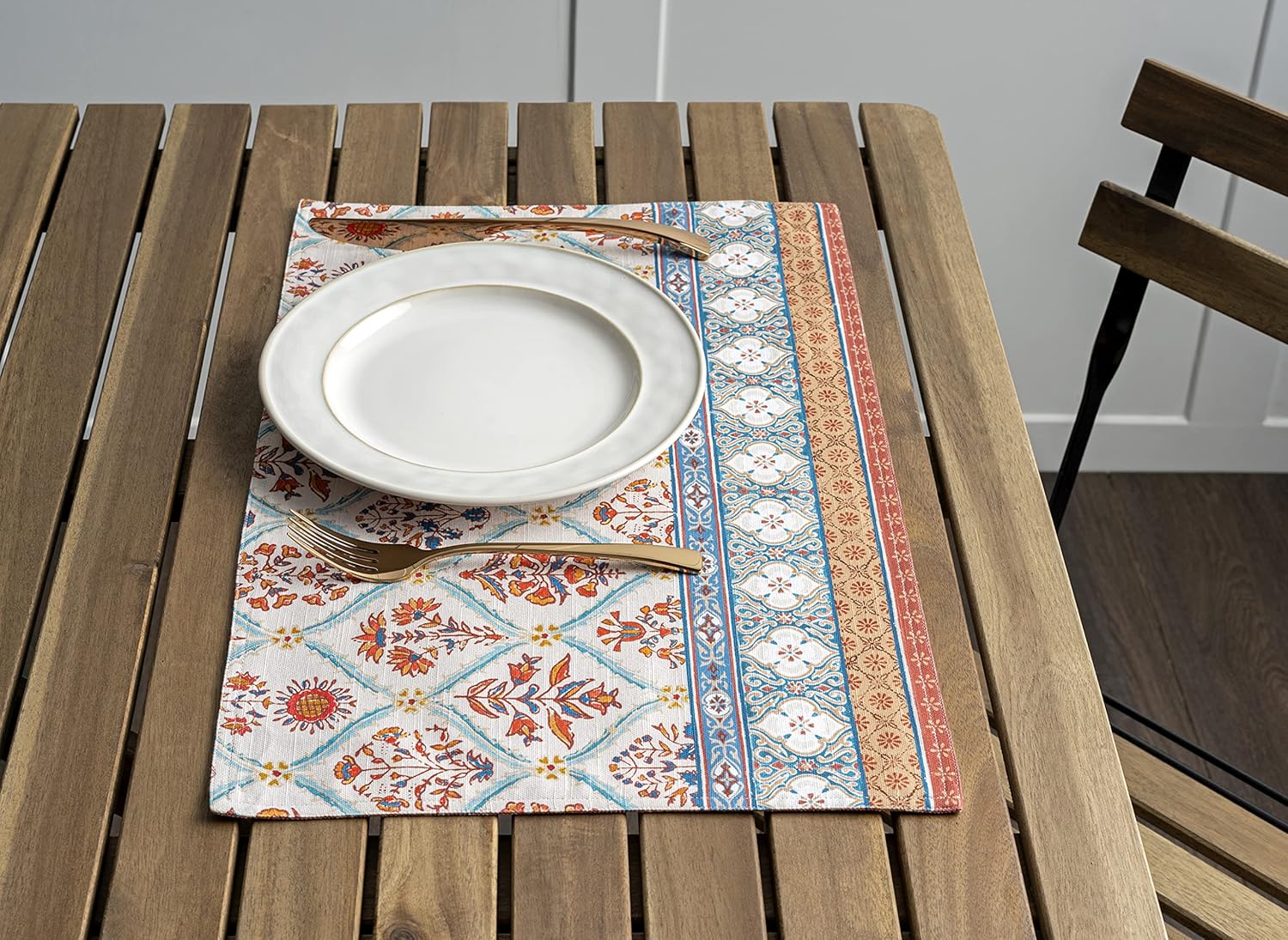 Maison d’ Hermine Juego de 4 manteles individuales de tela 100% algodón, decorativos y lavables, para regalos, cenas, vacaciones, bufé y uso de