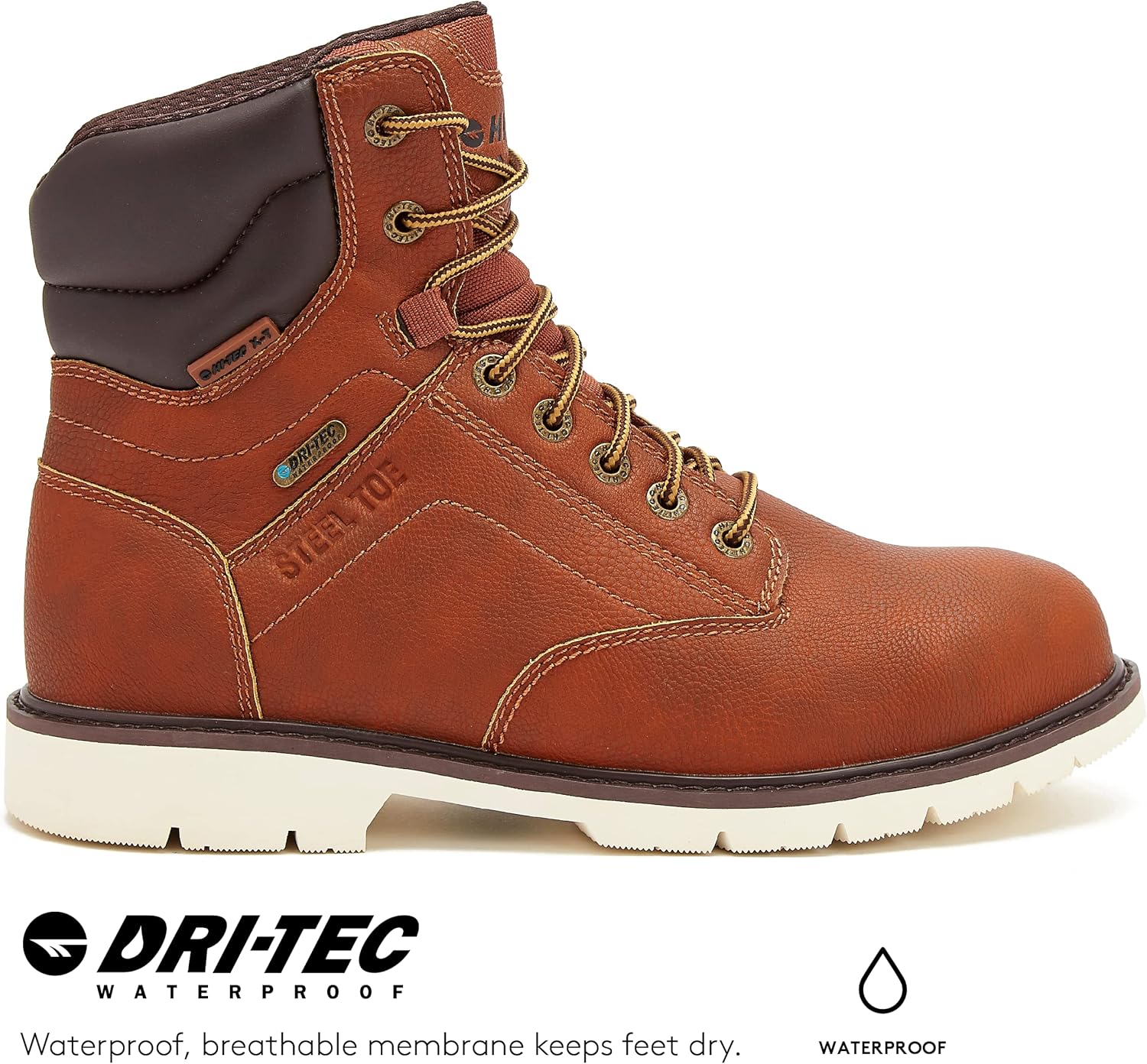 HI-TEC Axel – Botas de trabajo impermeables con punta de acero para hombres, botas industriales y de construcción antideslizantes con puntera de
