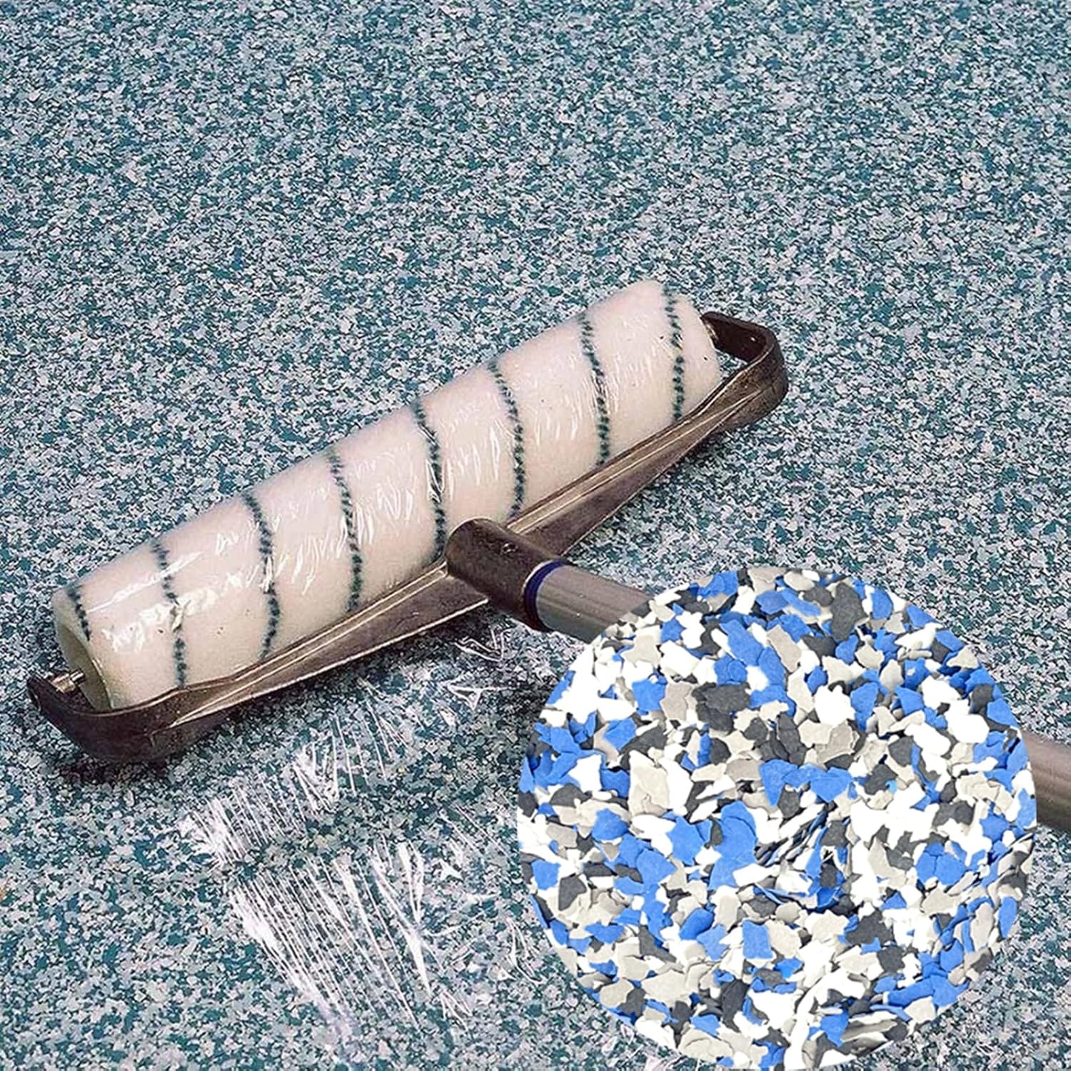 Huixiang Fichas de color decorativas de 1.1 libras para pisos de garaje epoxi, kit de pintura para pisos, copos de piso de garaje, chips de pintura