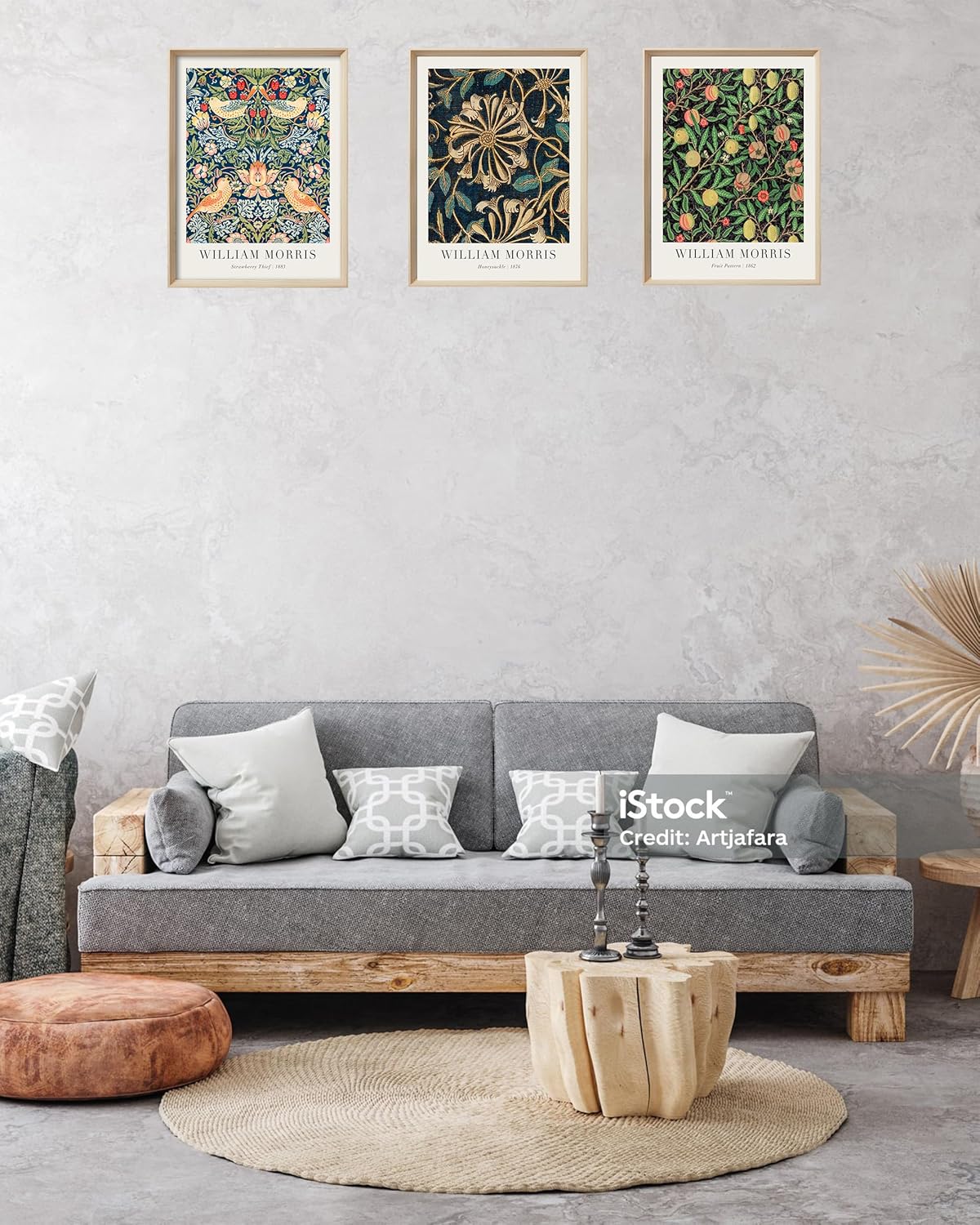 UPWOIGH Arte de pared enmarcado (sin plexiglás), lienzo de madera de William Morris, arte de pared de ladrón de fresas, póster de impresiones