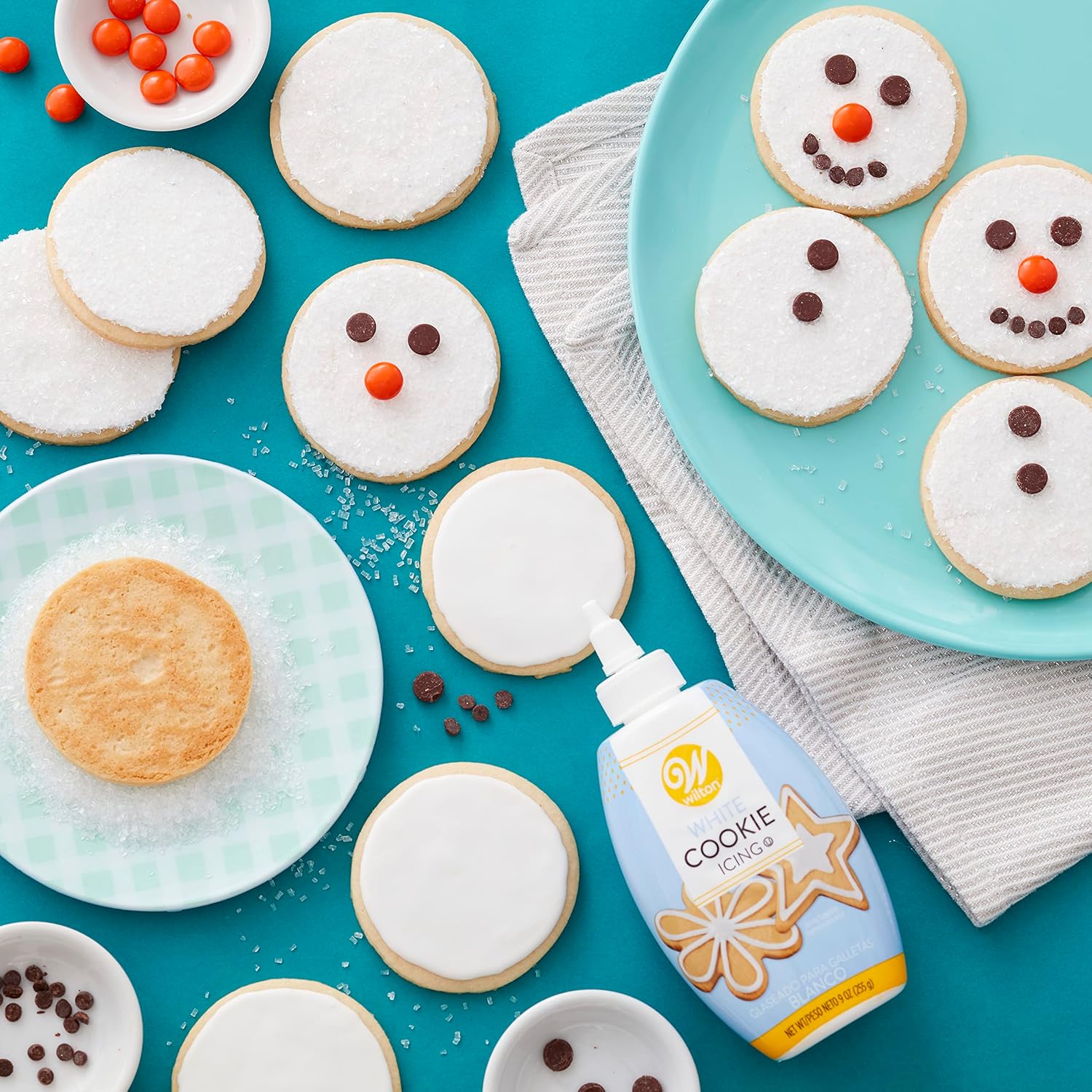 Wilton Glaseado blanco para galletas, color de glaseado rápido, fácil de usar y listo para decoraciones de pasteles y galletas, se fija suave en