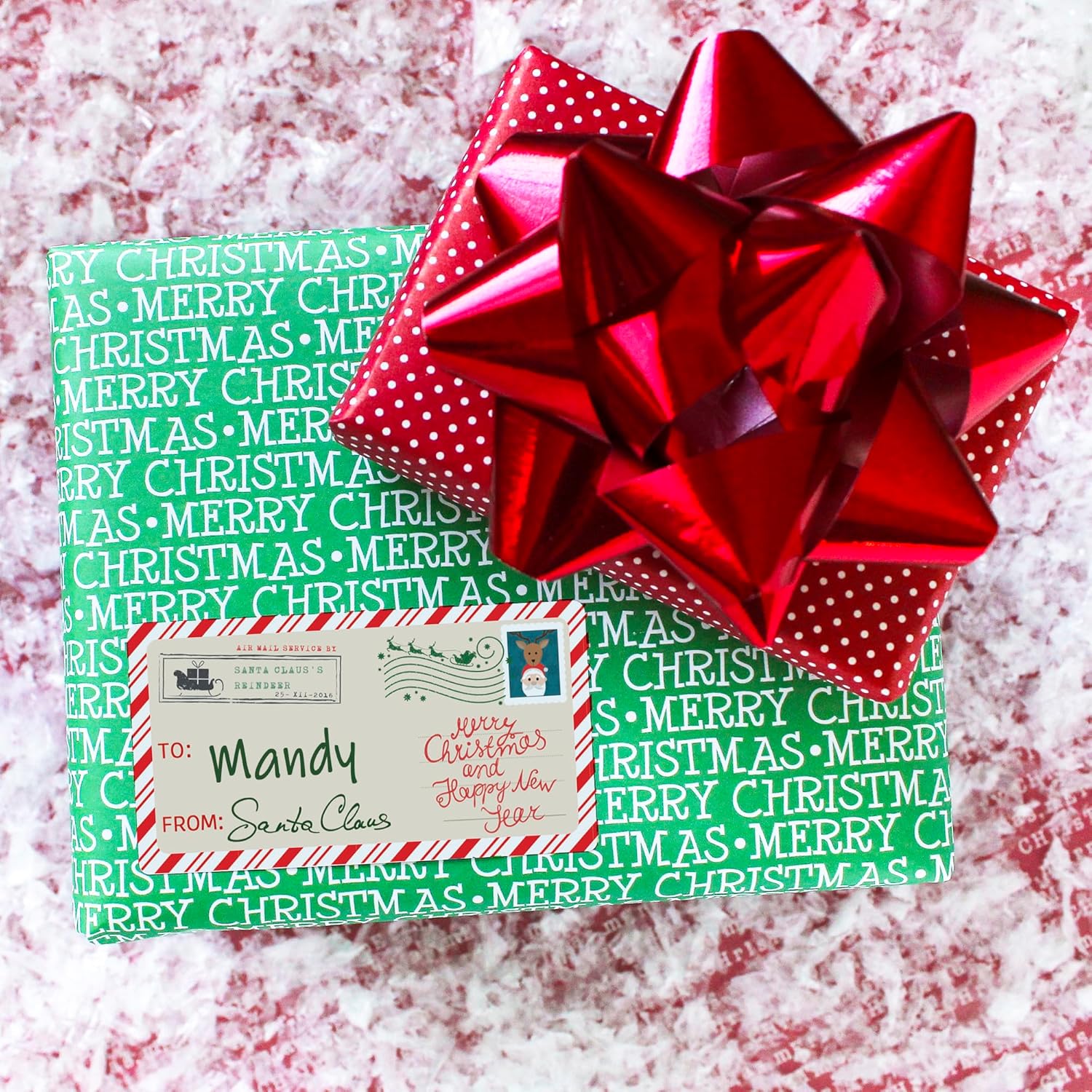 Etiquetas adhesivas de Navidad de Papá Noel, 75 etiquetas, etiquetas de regalo para niños