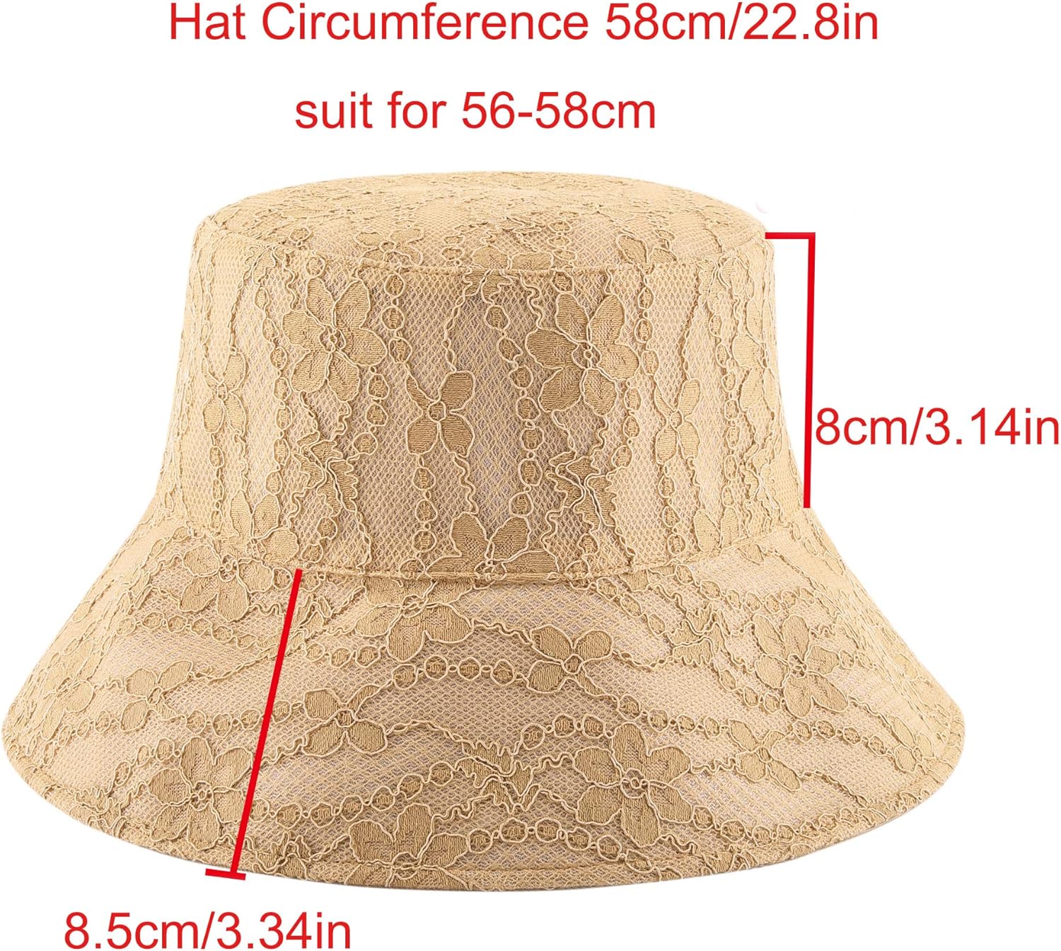 Ayliss Sombrero de sol para mujer, de encaje, de verano, de playa, plegable, de doble cara, reversible, de viaje, de pesca, sombrero