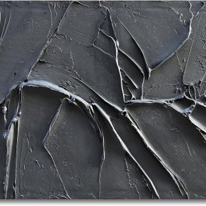 NANKAI Pintura al óleo minimalista negra de textura gruesa pintada a mano, 30 x 60 pulgadas, arte contemporáneo grande, pintura al óleo, hogar, NANKAI Pintura al óleo minimalista negra de textura gruesa pintada a mano, 30 x 60 pulgadas, arte contemporáneo grande, pintura al óleo, hogar,