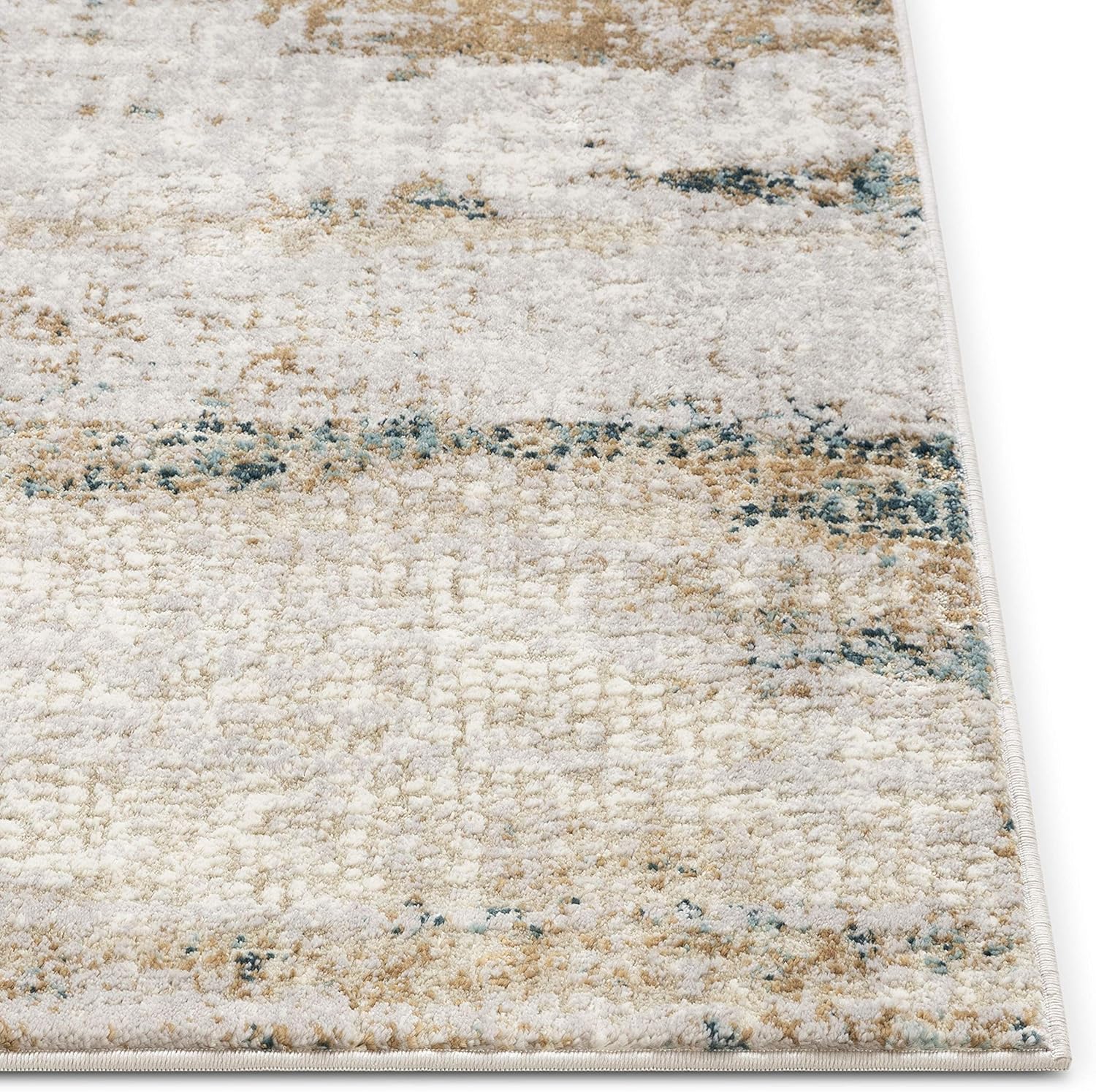 Well Woven Lada – Alfombra vintage envejecida beige y azul (5 pies 3 pulgadas x 7 pies 3 pulgadas)