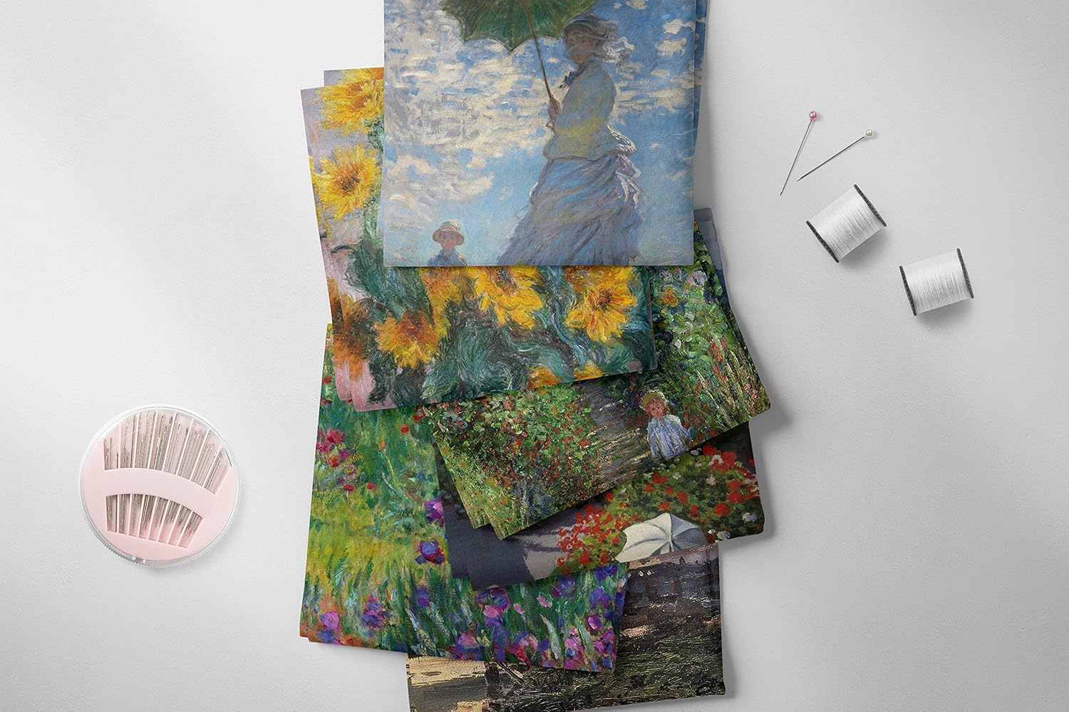 Tapiz de obra maestra de Claude Monet, Isla de las Flores cerca de Vetheuil, colgante de pared para el dormitorio del hogar, pintura al óleo
