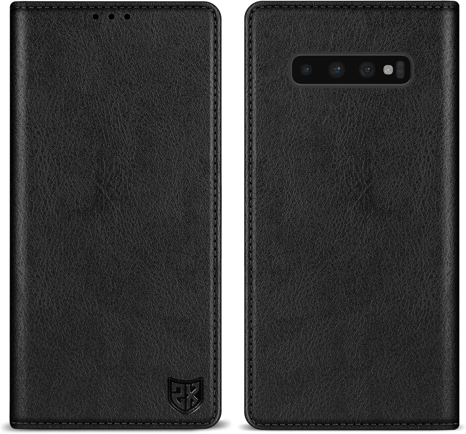 ZZXX Funda tipo cartera para Samsung Galaxy S10 Plus con bloqueo RFID, soporte de ranura para tarjetas, funda protectora de cuero magnético fuerte