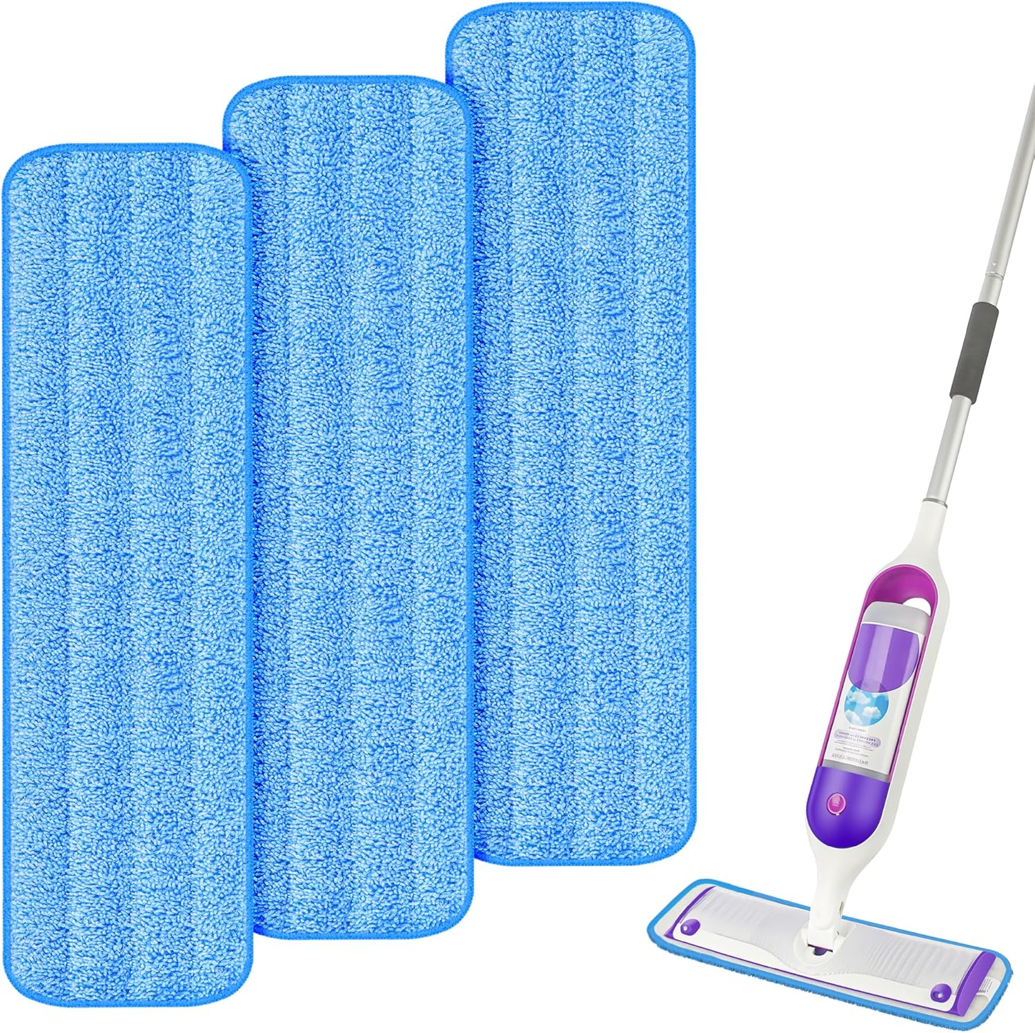Almohadillas de repuesto para trapeador compatibles con Swiffer PowerMop, almohadillas de microfibra lavables y reutilizables de 15 pulgadas para