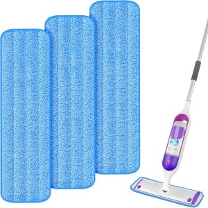 Almohadillas de repuesto para trapeador compatibles con Swiffer PowerMop, almohadillas de microfibra lavables y reutilizables de 15 pulgadas para Almohadillas de repuesto para trapeador compatibles con Swiffer PowerMop, almohadillas de microfibra lavables y reutilizables de 15 pulgadas para