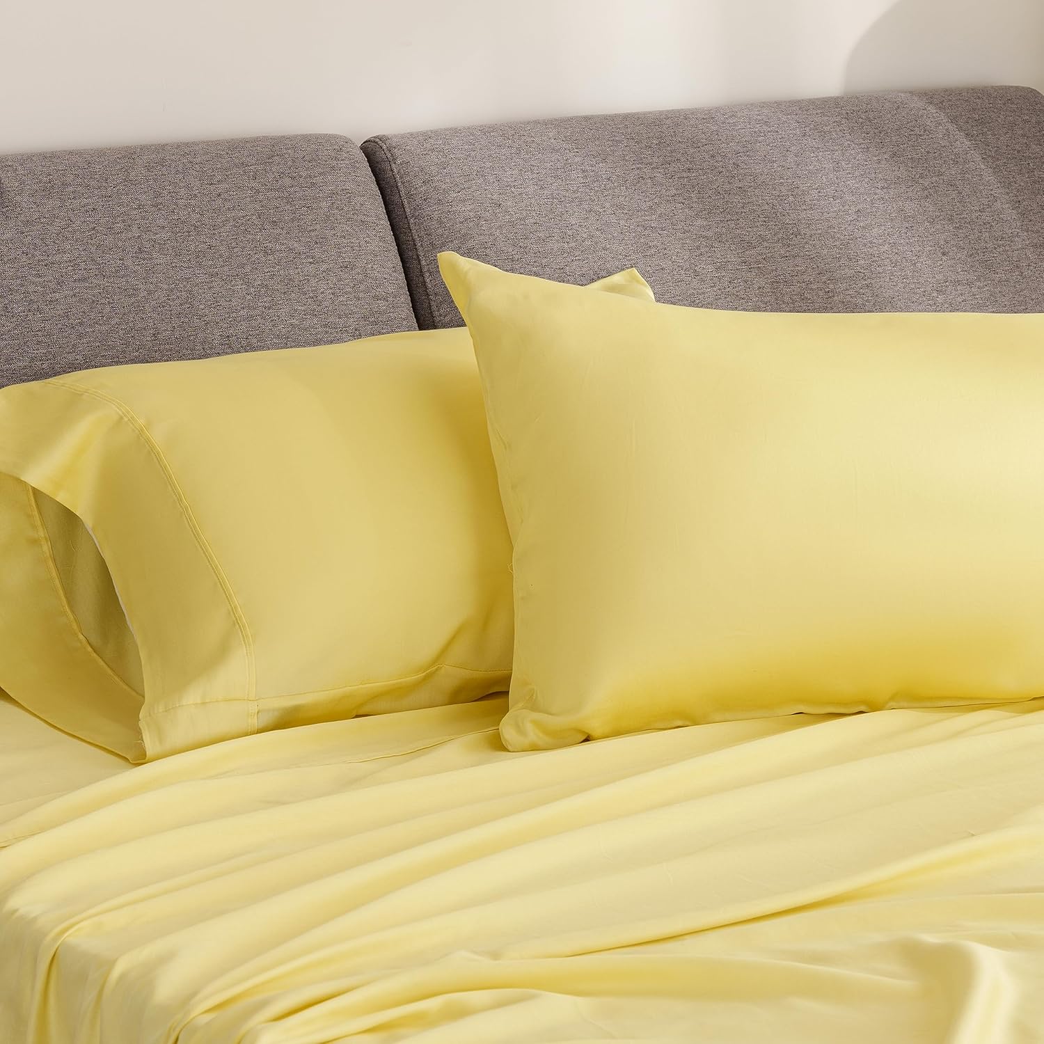 Berkshire Blanket Juego de ropa de cama de tejido percal de 300 hilos, sábanas y fundas de almohada de 100 % algodón, 4 piezas, bolsillo profundo,