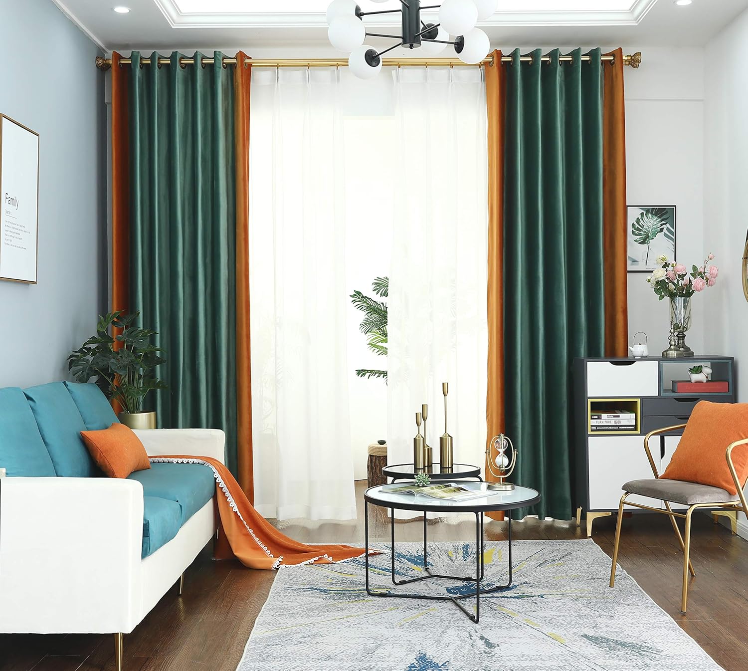PROSPEROSE Cortina opaca térmica de terciopelo Holland grueso de doble color, 90 pulgadas de largo, cortinas de terciopelo para oscurecer la