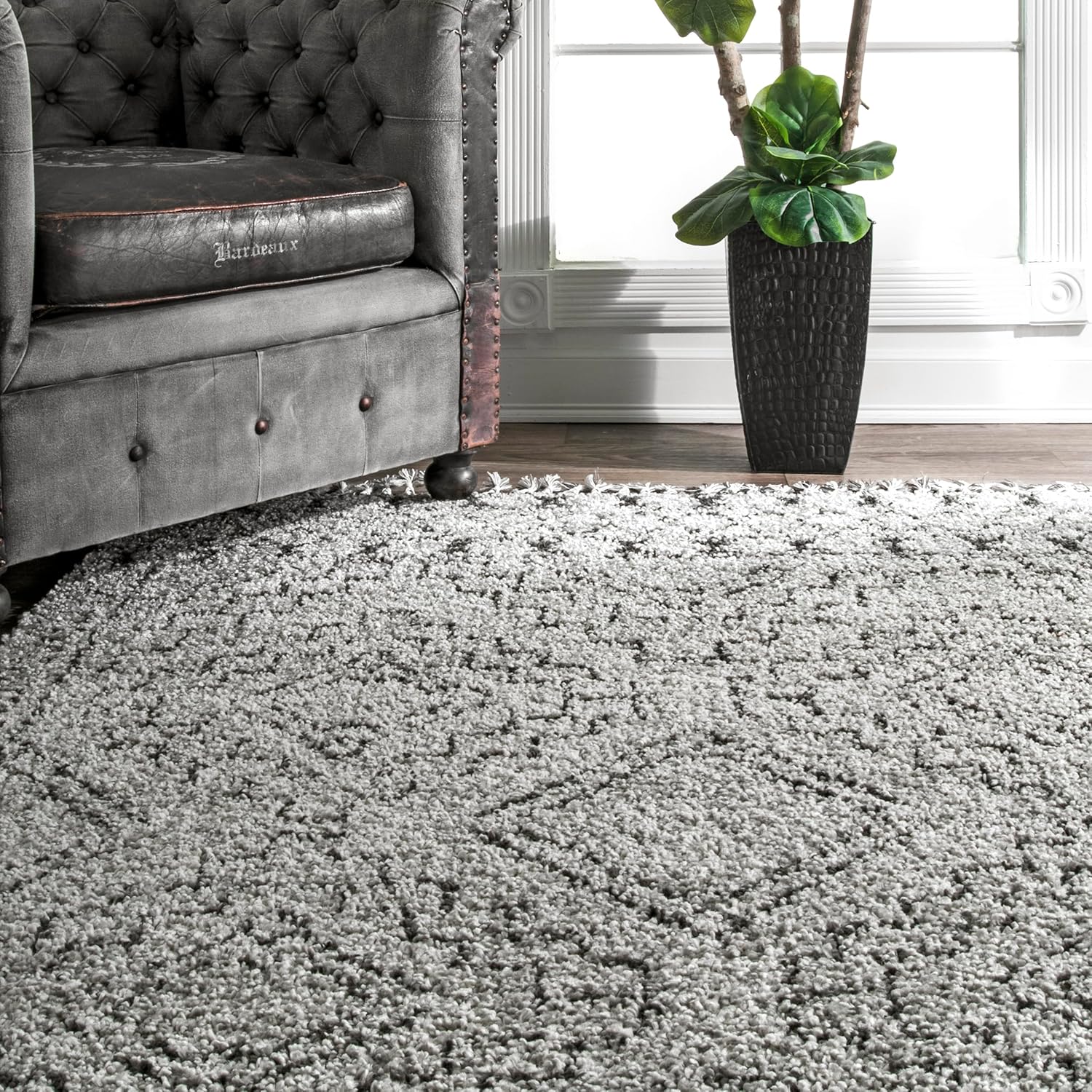nuLOOM Vasiliki – Alfombra de pelo largo estilo tribal marroquí
