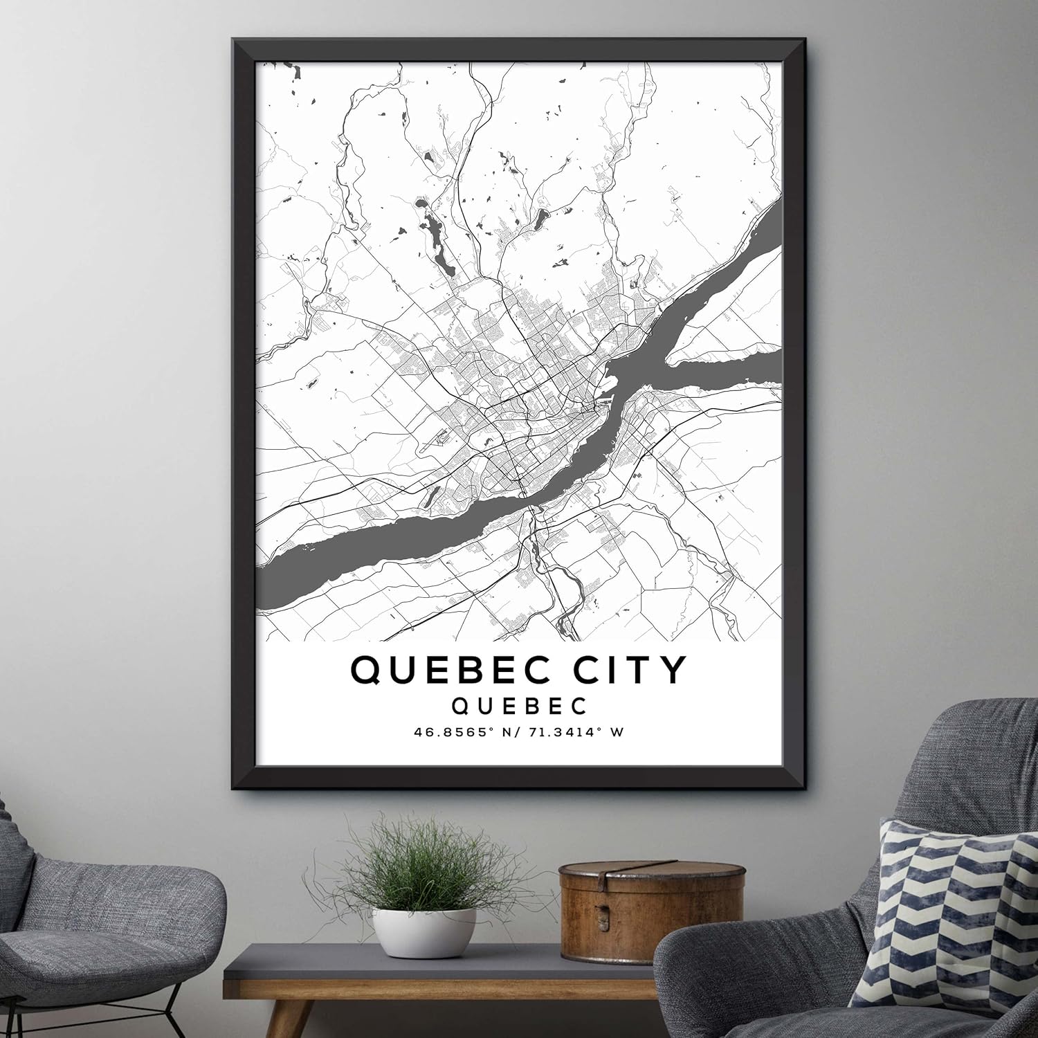 Map of Quebec City, Quebec, Light 2 (18×24)