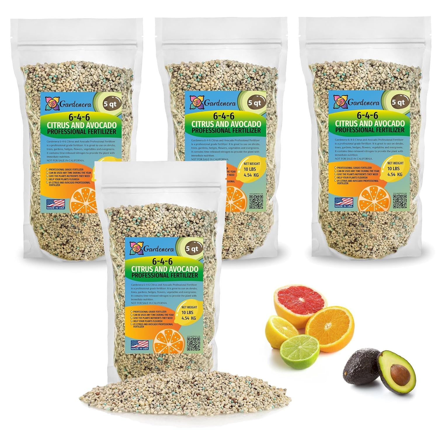 6-4-6 Fertilizante de cítricos y aguacate – Desbloquea todo el potencial de tus árboles de cítricos y aguacate – 20 cuartos de galón
