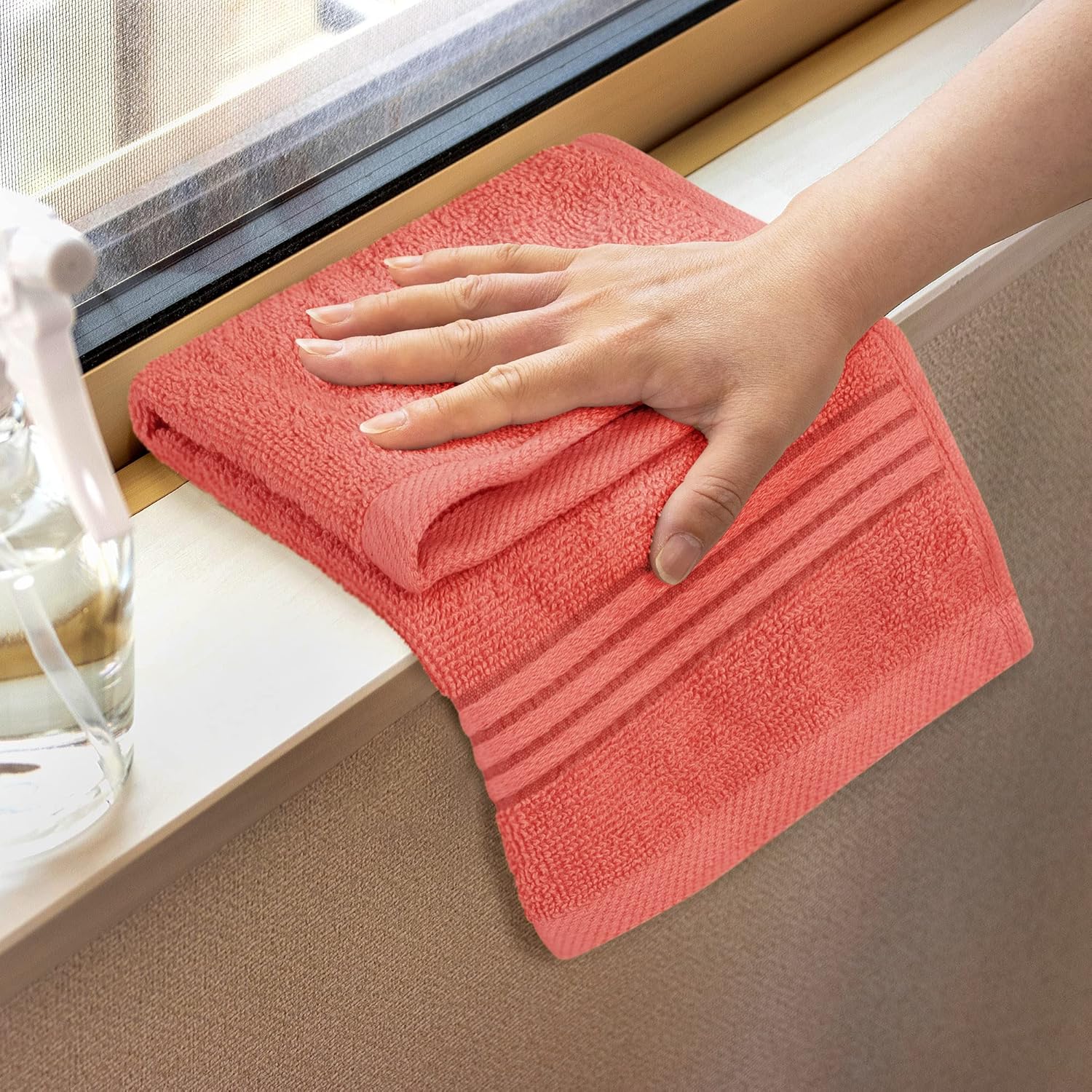 Utopia Towels Juego de 12 paños de primera calidad (12 x 12 pulgadas) 100% algodón hilado en anillo, altamente absorbentes y suaves al tacto para