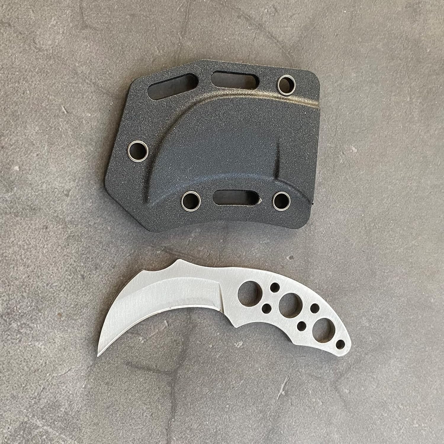 LFHC Cuchillo pequeño de hoja fija con cuello de garra con funda Kydex, collar mini EDC cuchillo táctico de bolsillo, cuchillo de caza de