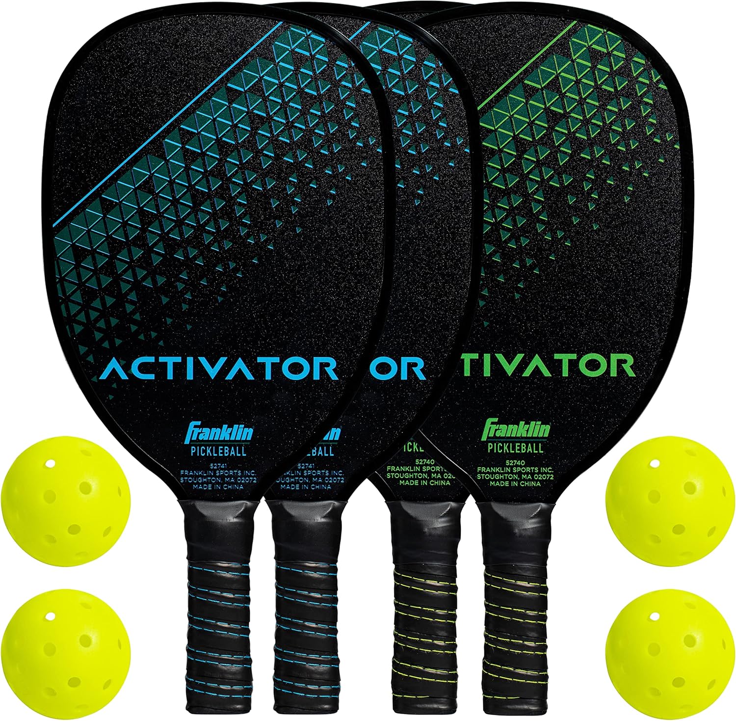 Franklin Sports Juego de palas y pelotas de pickleball  Raquetas de madera de pickleball + bolas de pickleball  Activador  Aprobado por Pickleball