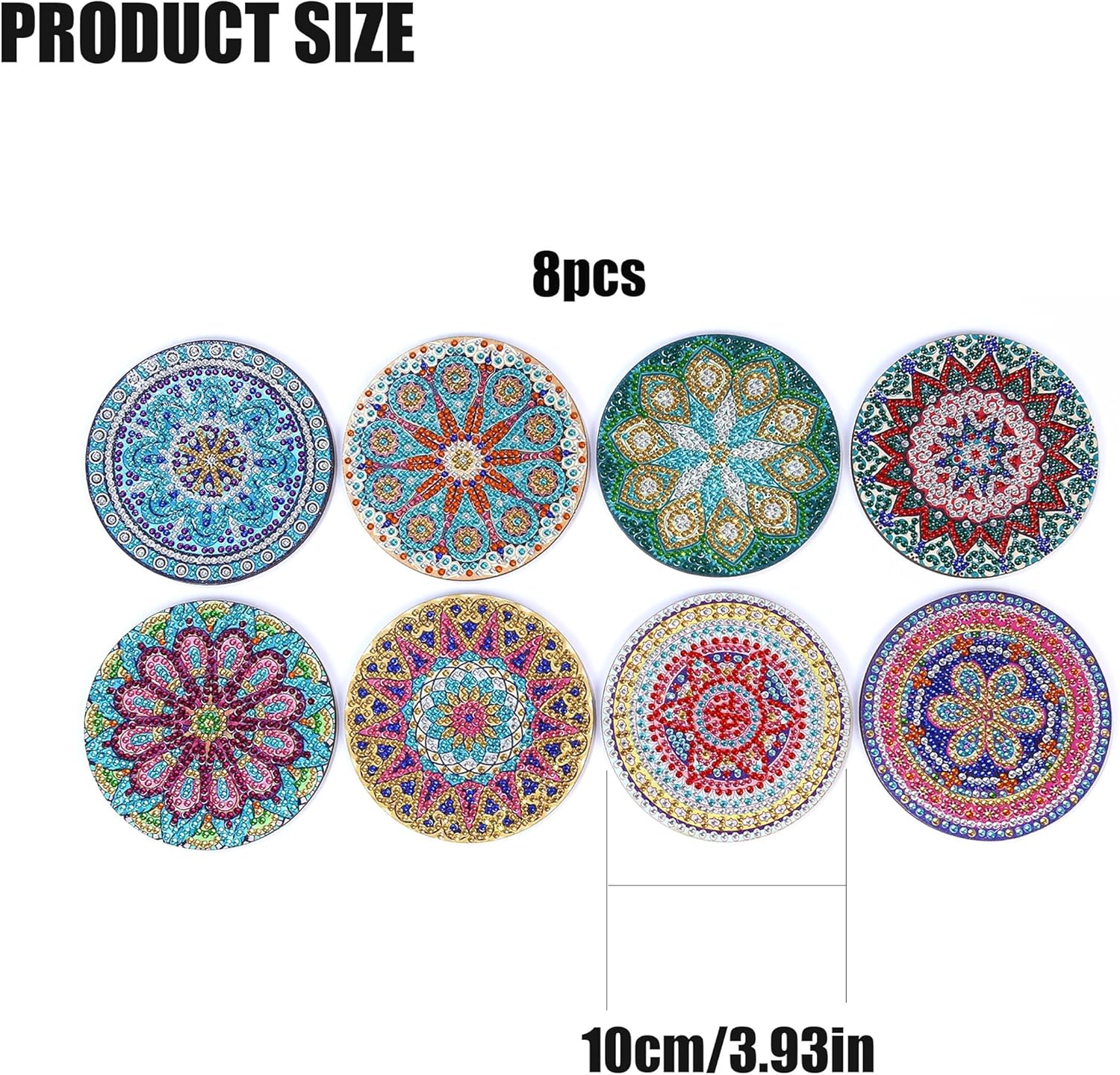 KOXXIAMOQ Juego de 8 posavasos de pintura de diamante 5D, posavasos de diamantes para manualidades y manualidades, posavasos de diamante para mesa