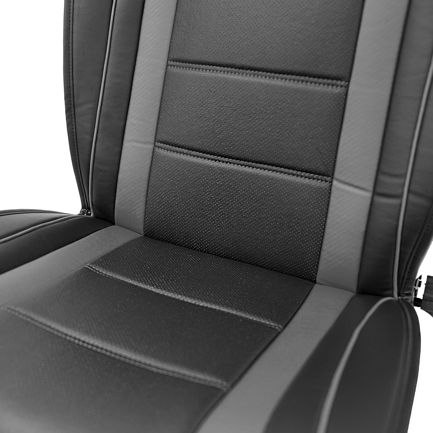 TLH Cojines de asiento de cuero futuristas solo delanteros, cojines de asiento grises, ajuste universal, funda de asiento de automóvil, accesorios