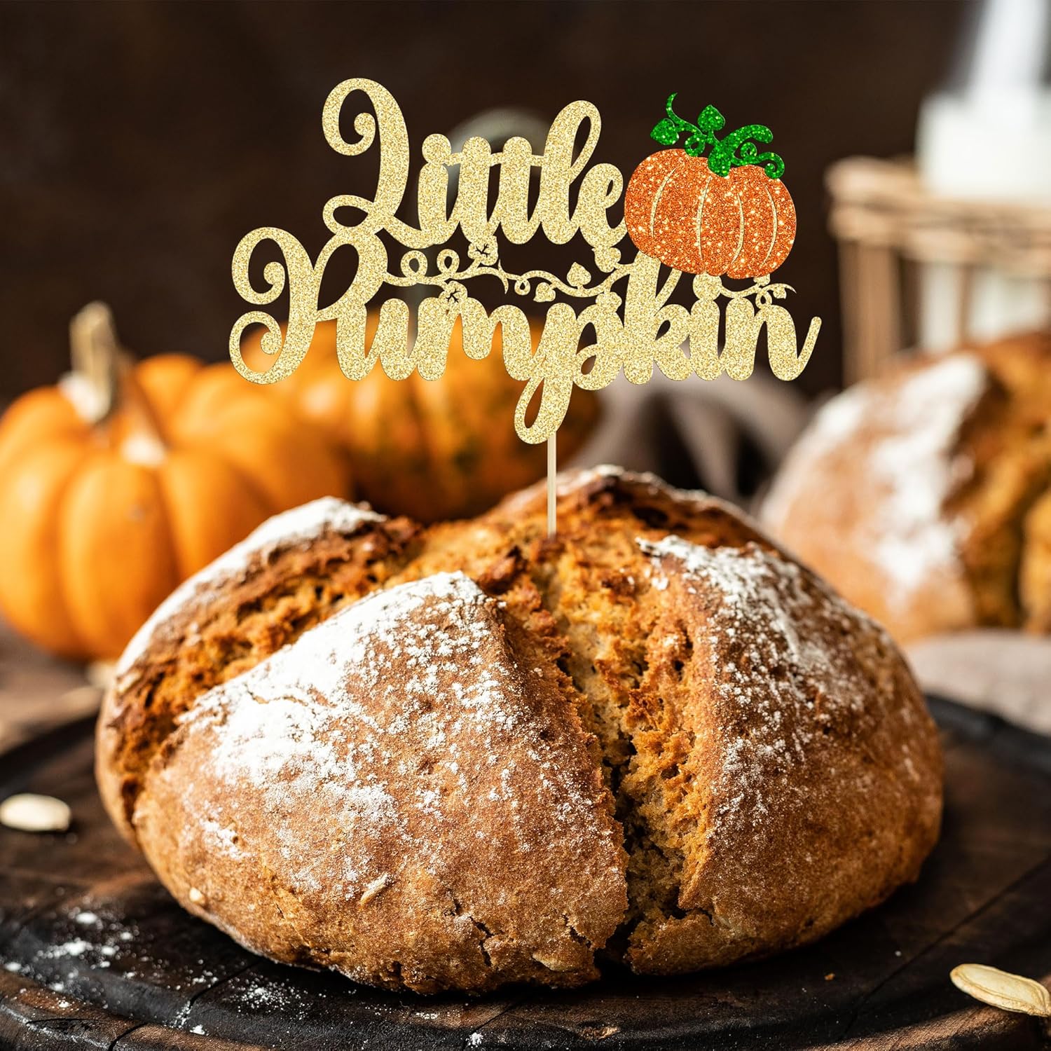 1 decoración de pastel de calabaza naranja con purpurina para niños, decoración de pastel de baby shower, temática de otoño, baby shower, niños y