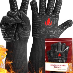 Guantes de barbacoa de puño más largo 1472F guantes resistentes al calor extremo para parrilla, guantes de parrilla a prueba de calor para hombres, Guantes de barbacoa de puño más largo 1472F guantes resistentes al calor extremo para parrilla, guantes de parrilla a prueba de calor para hombres,