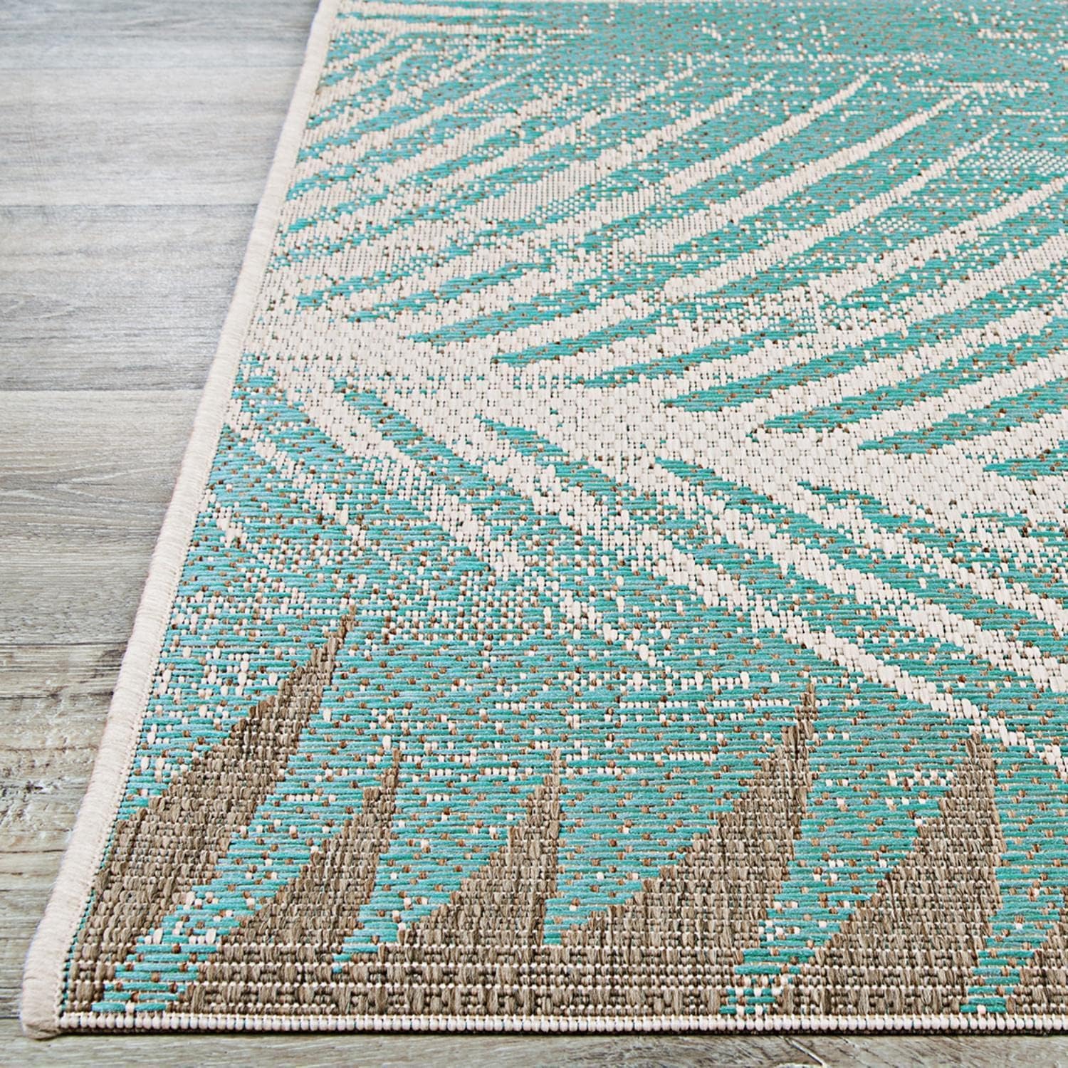 Couristan Mónaco – Alfombra de área de 5 pies 10 pulgadas x 9 pies 2 pulgadas, color aguamarina