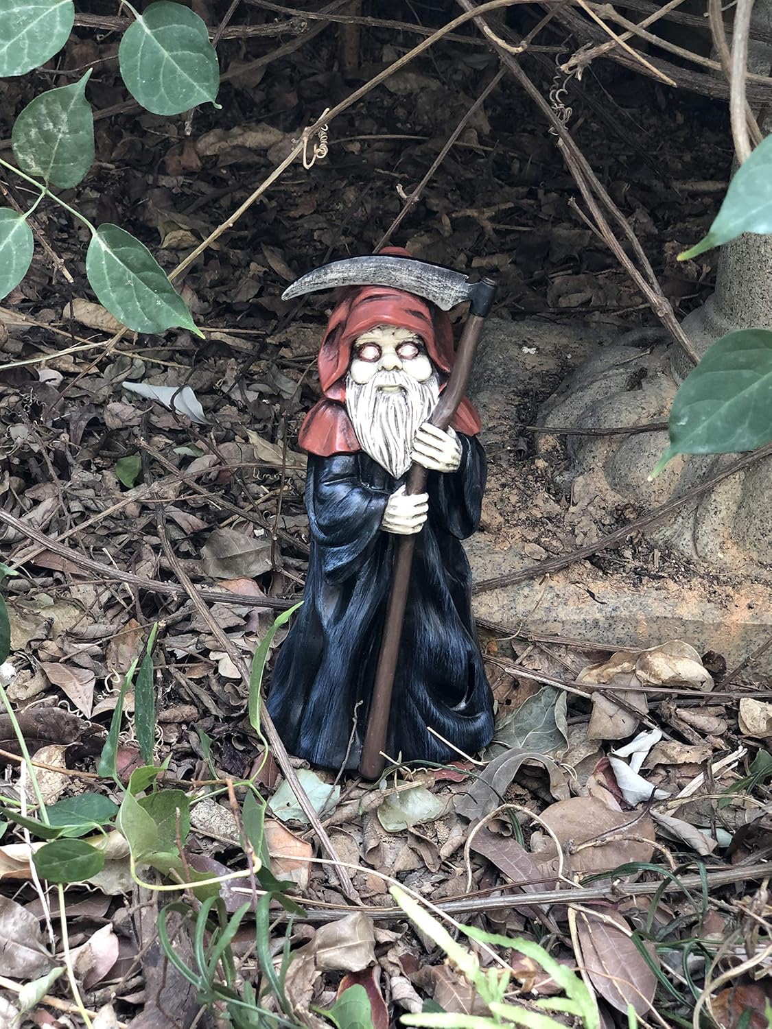 Estatua de la parca de gnomo de jardín, gnomo malvado aterrador para adornos de césped, decoración de interiores o exteriores, decoración de