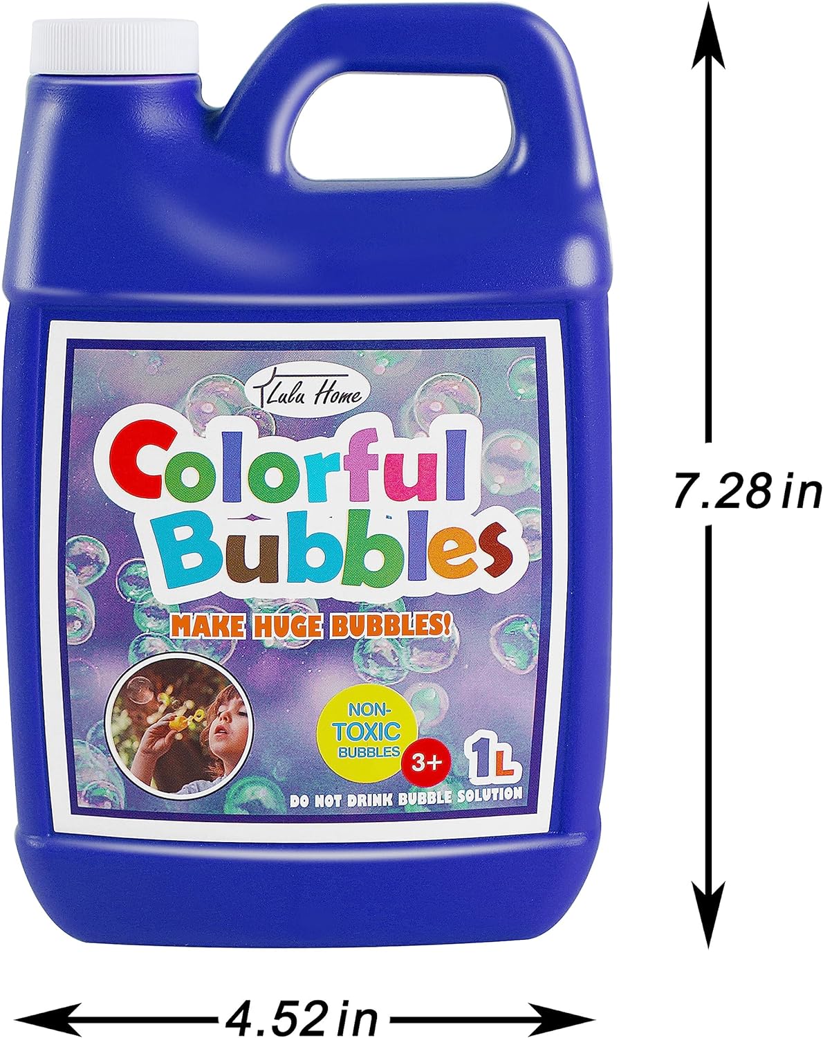 Lulu Home Solución concentrada de burbujas, repuesto de 1 l33.8 onzas para máquinas de burbujas, varitas gigantes y sopladores, hasta 2.5 galones