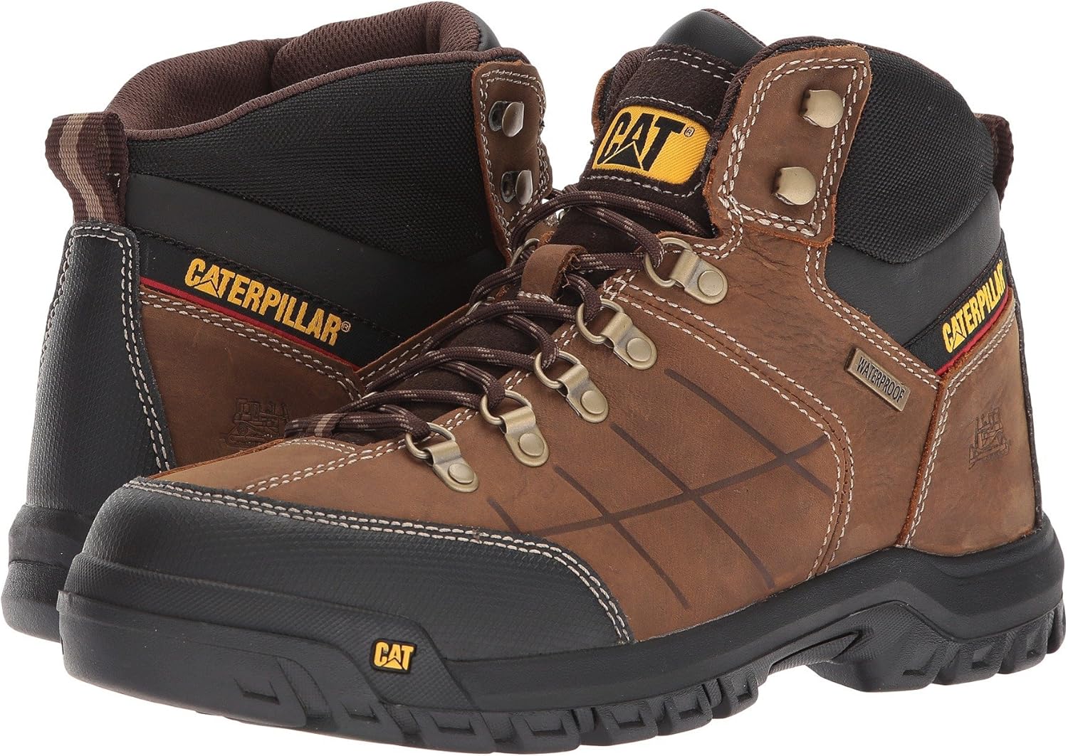 Cat Footwear Botas de trabajo impermeables con punta suave para hombre